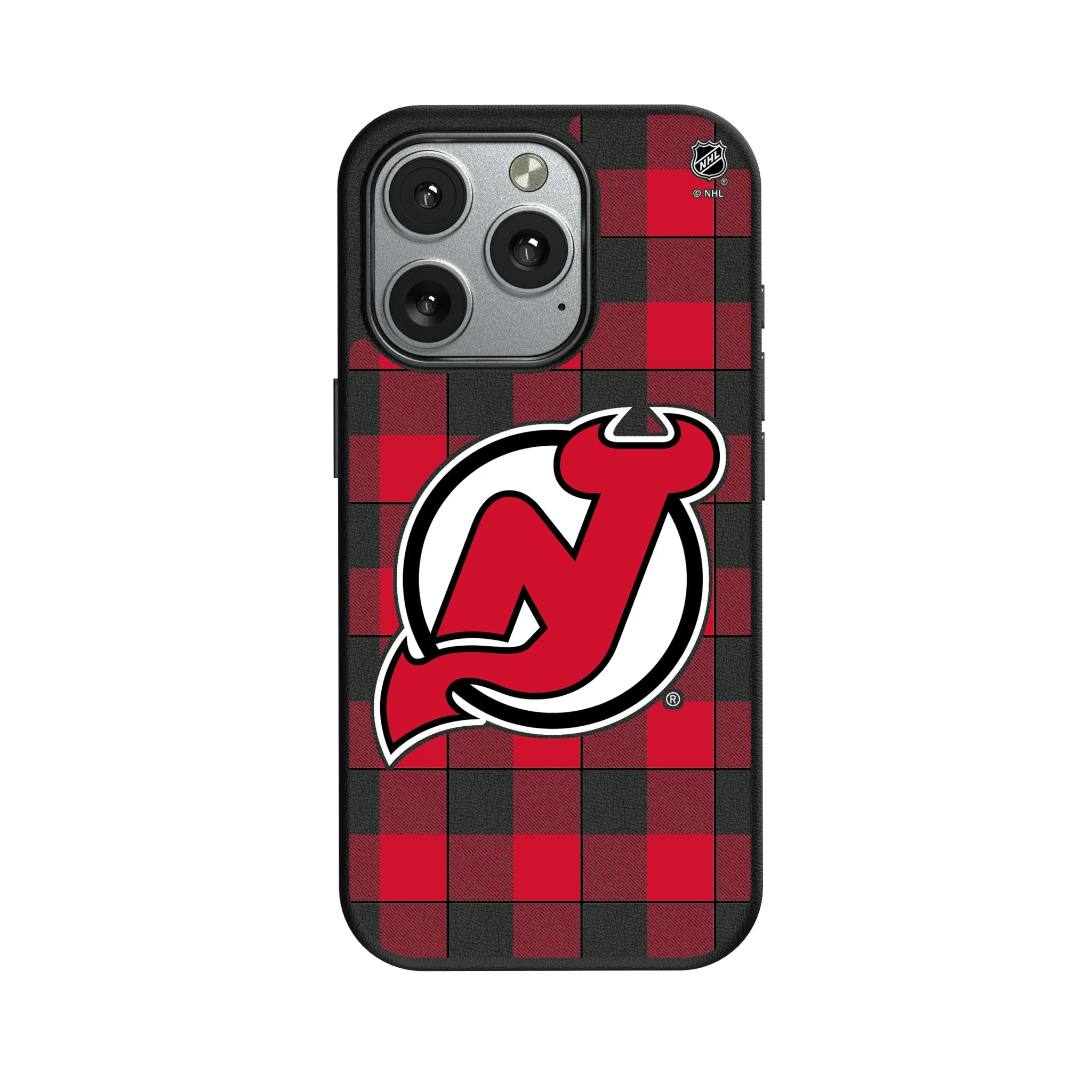 New Jersey Devils Plaid MagSafe Compatible Phone Case for Apple iPhone - Sports Gifts, Sports Memorabilia, Sports Collectibles, Fan Shop
