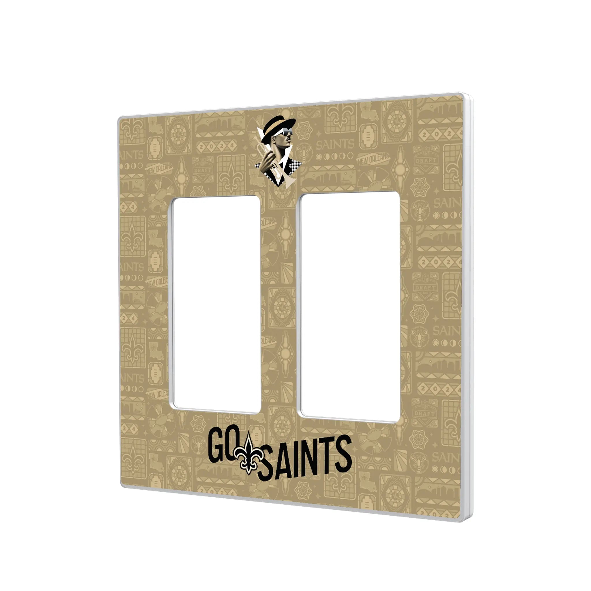 New Orleans Saints 2024 Illustrated Limited Edition Hidden-Screw Light Switch Plate