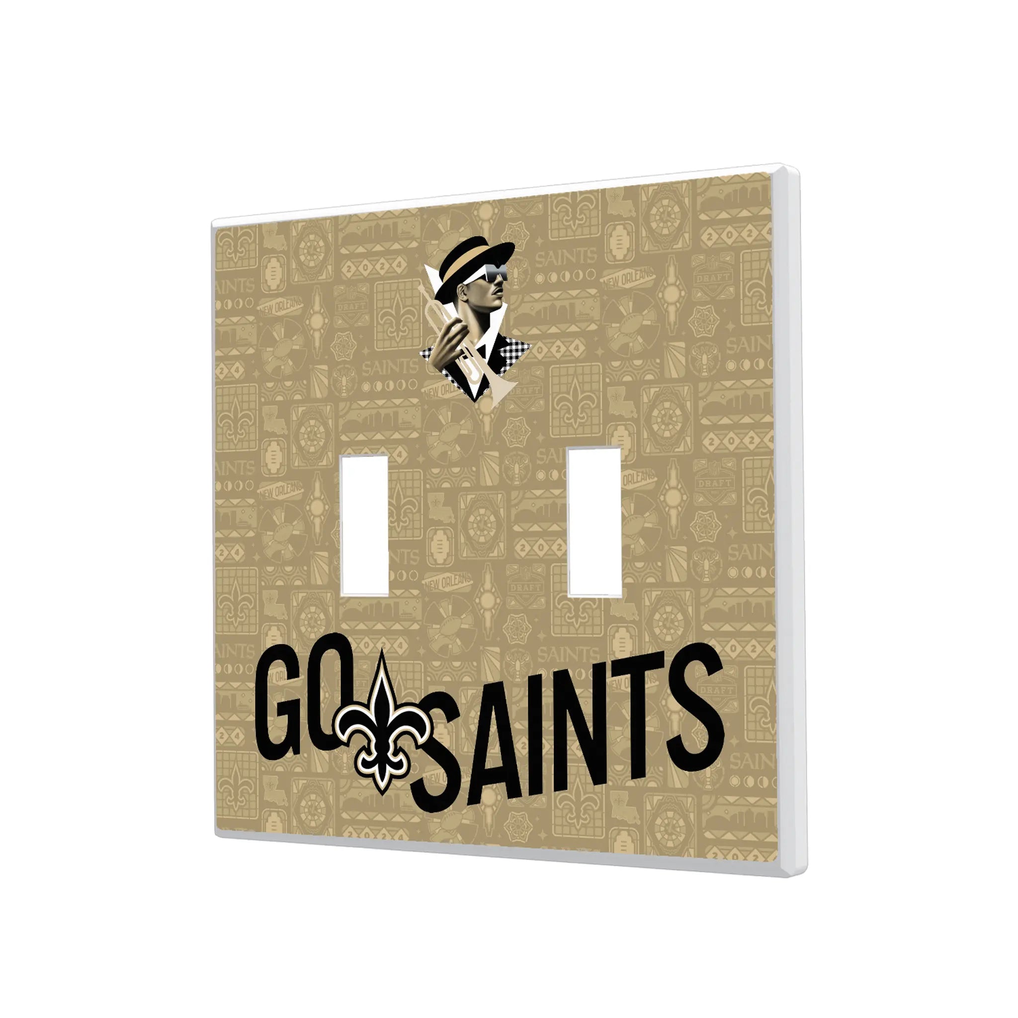 New Orleans Saints 2024 Illustrated Limited Edition Hidden-Screw Light Switch Plate
