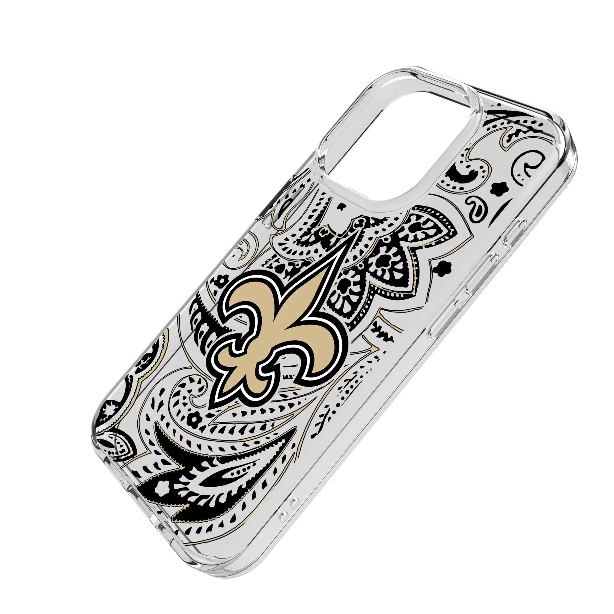 New Orleans Saints Paisley Clear Phone Case for Apple iPhone