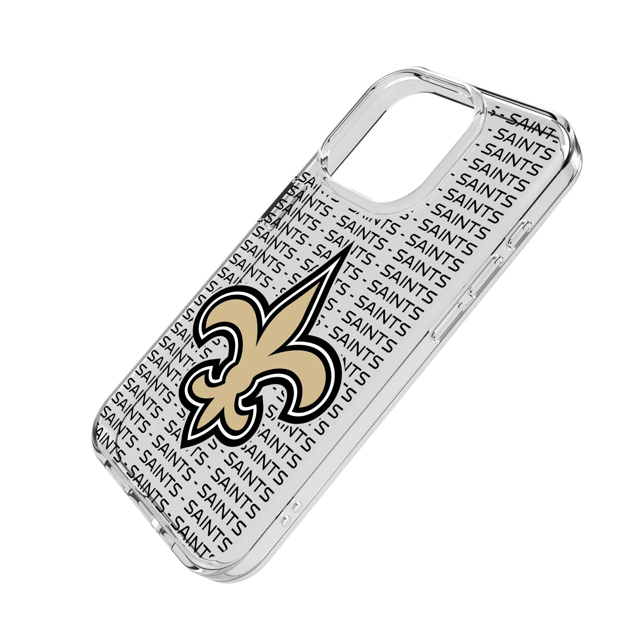 New Orleans Saints Text Backdrop Clear Phone Case for Apple iPhone