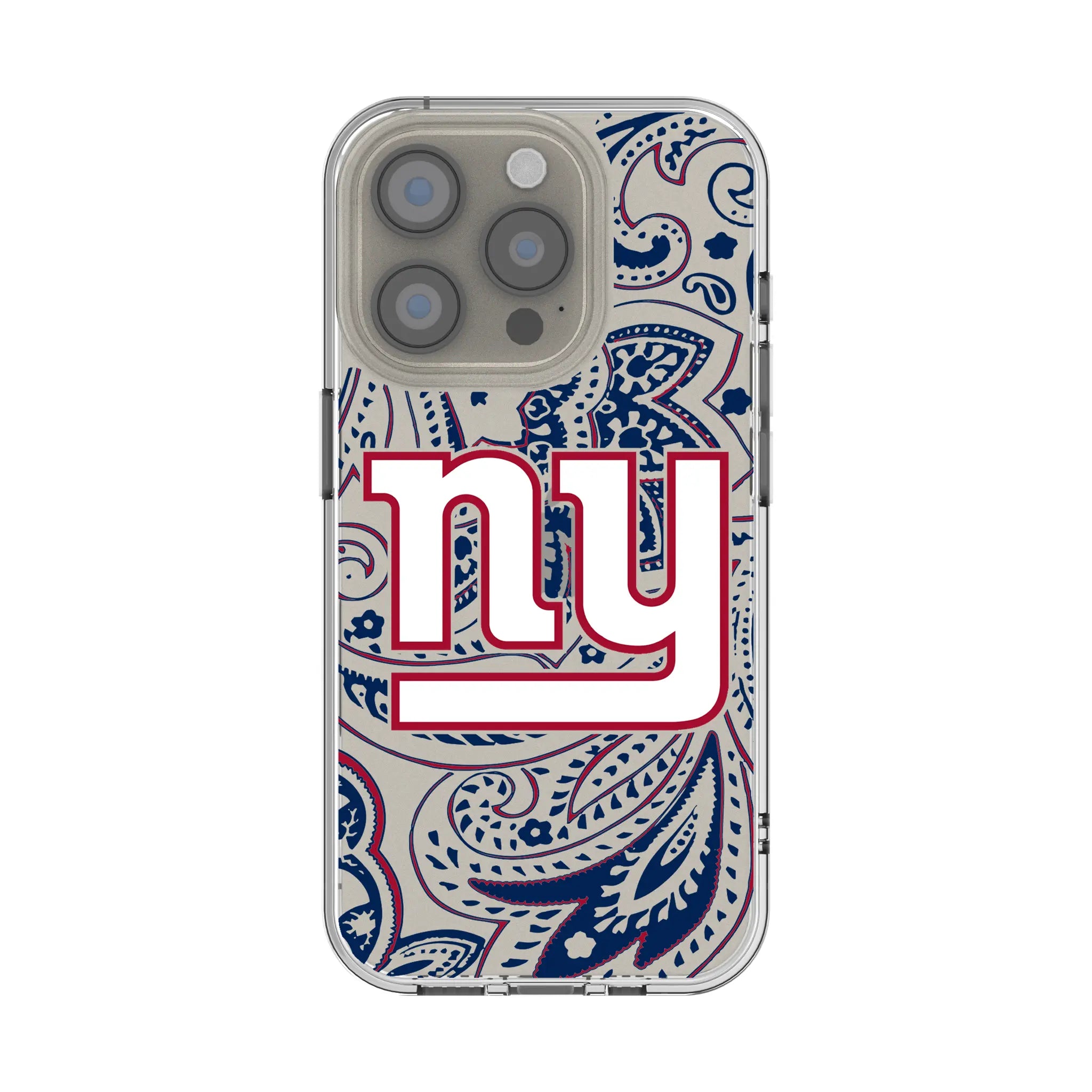 New York Giants Paisley Clear Phone Case for Apple iPhone
