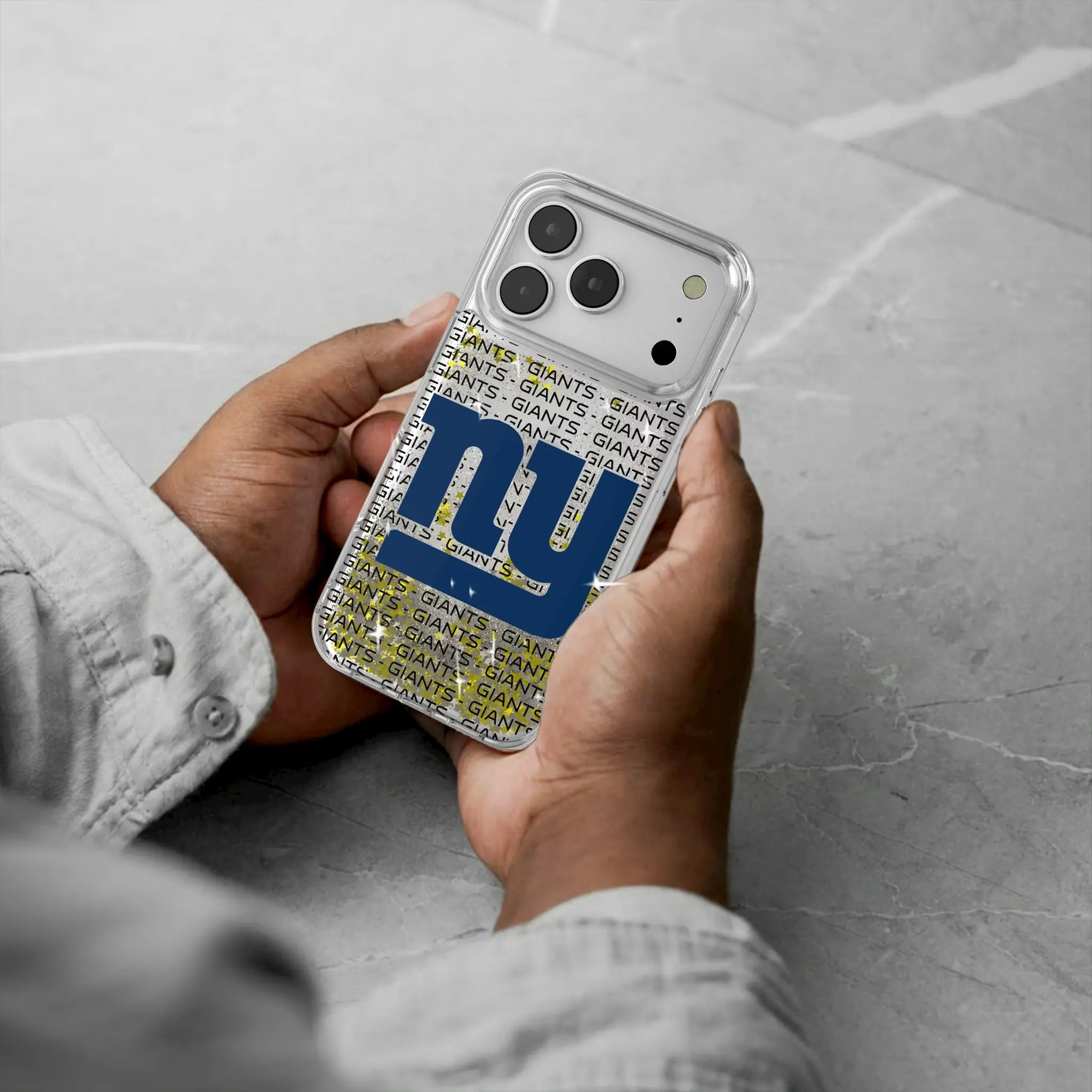 New York Giants Text Backdrop Glitter Phone Case