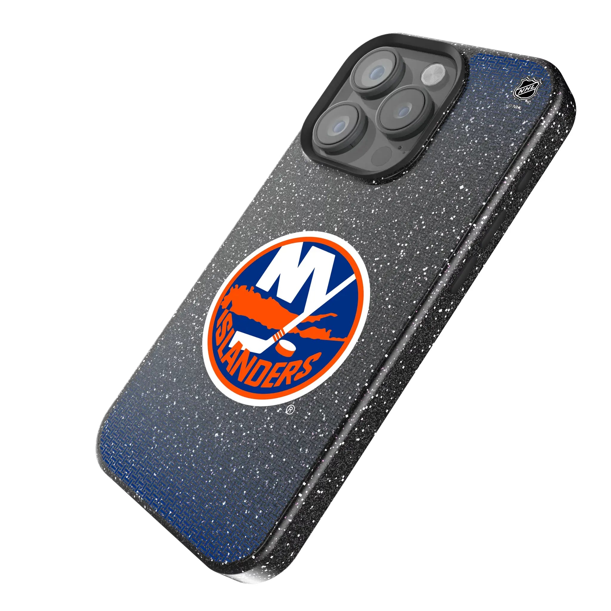New York Islanders Linen Bling Phone Case for Apple iPhone