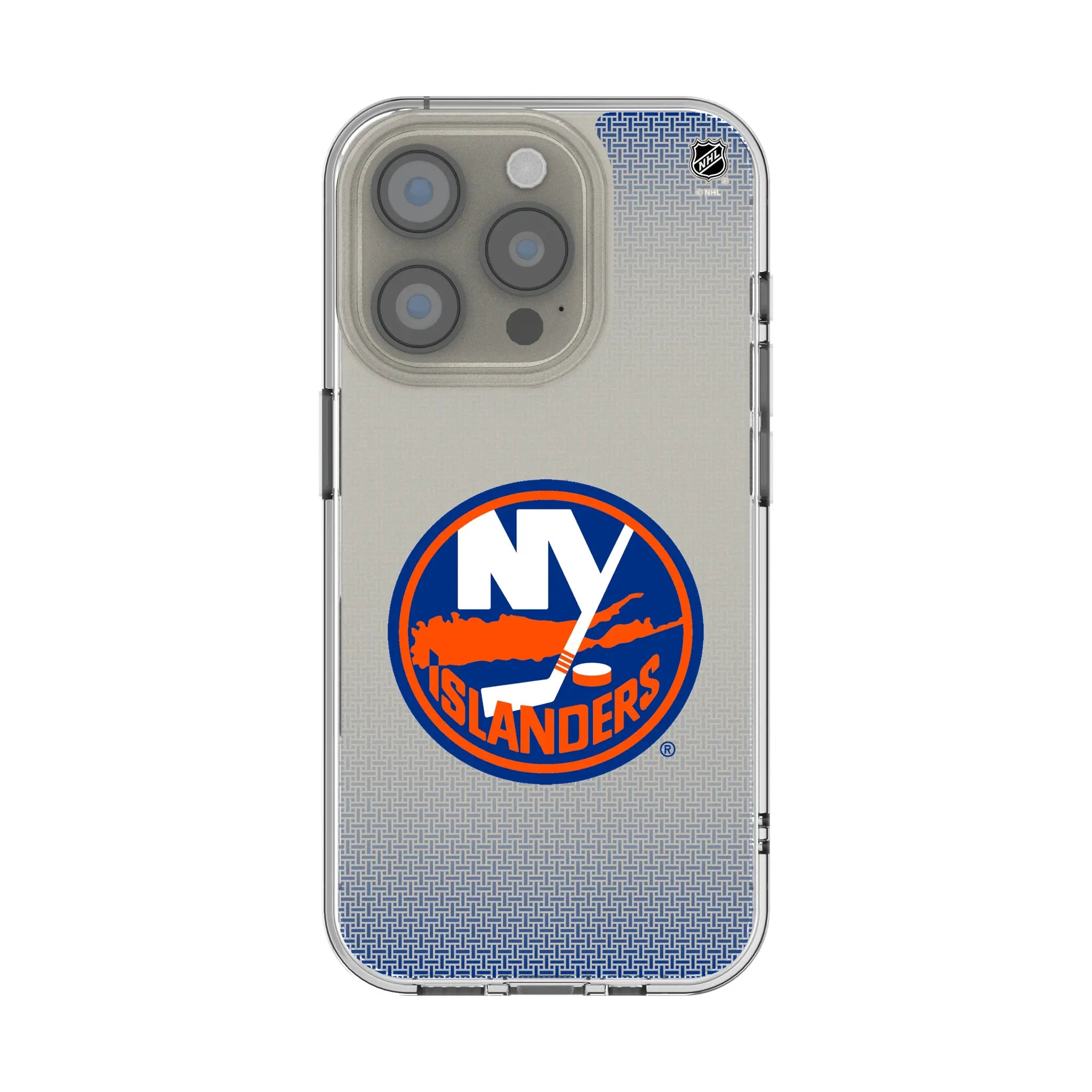 New York Islanders Linen Clear Phone Case for Apple iPhone