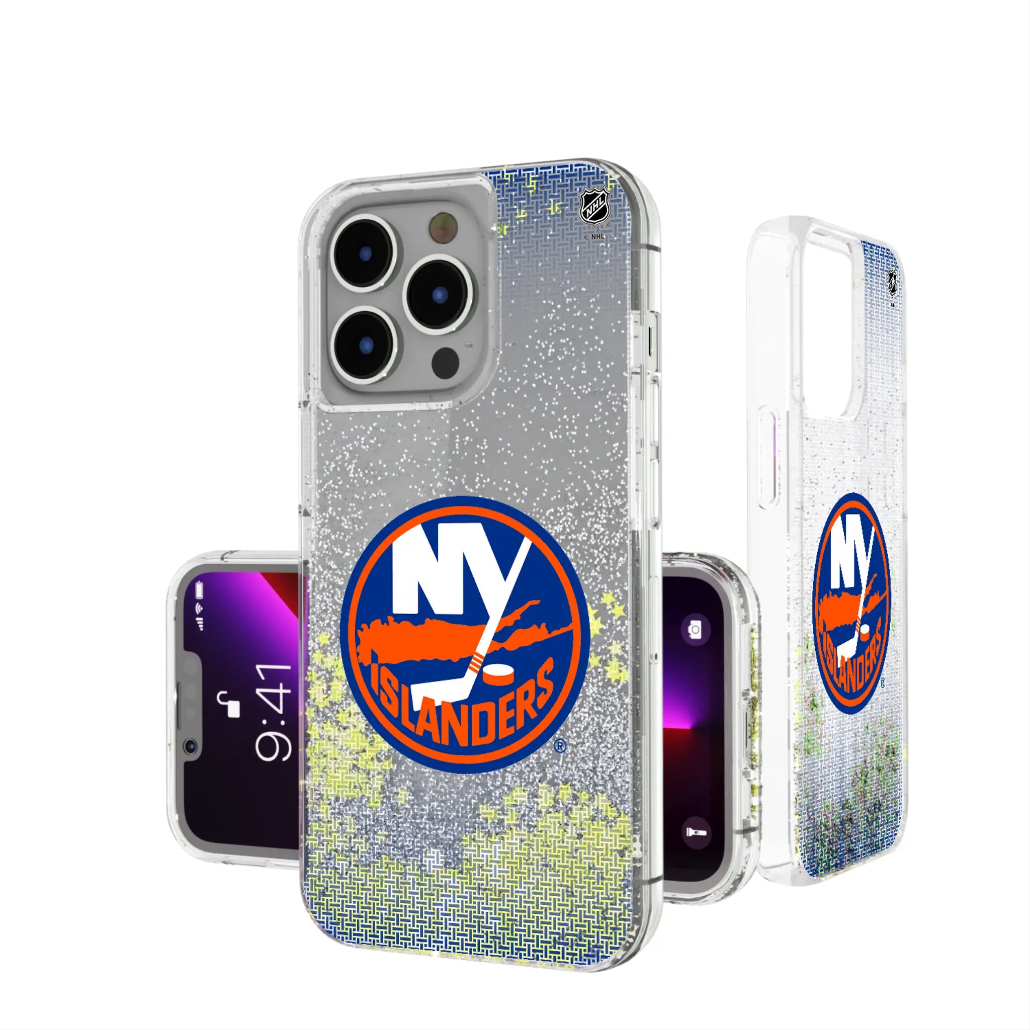 New York Islanders Linen Glitter Phone Case