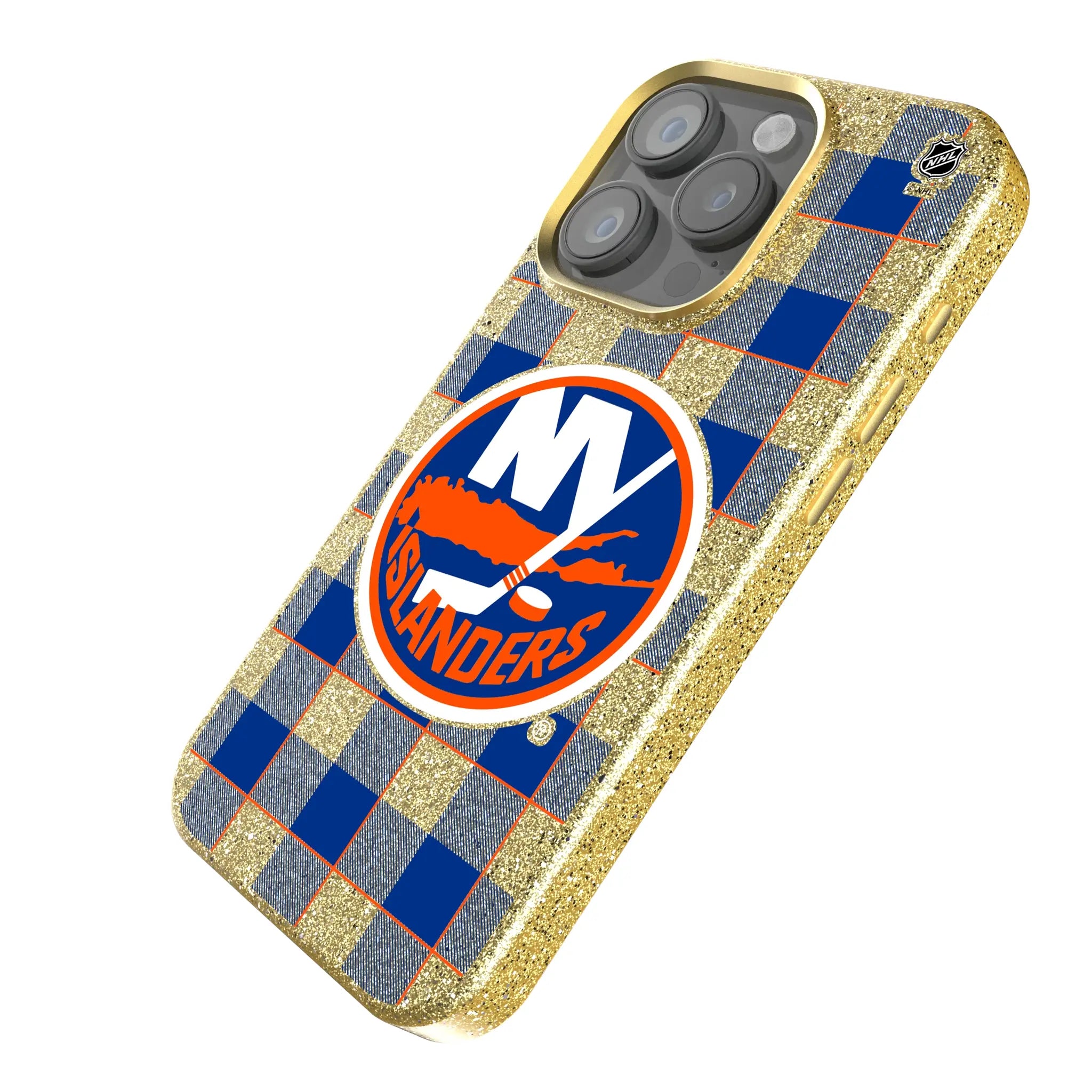 New York Islanders Plaid Bling Phone Case