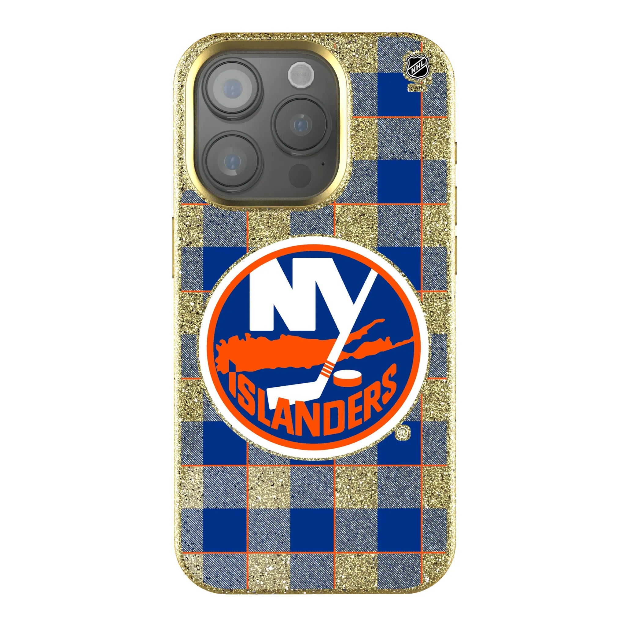New York Islanders Plaid Bling Phone Case