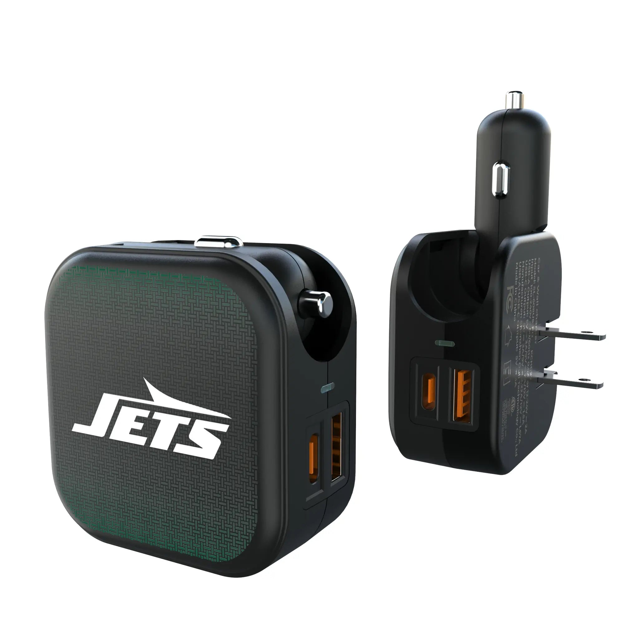 New York Jets Linen 2 in 1 USB A/C Charger
