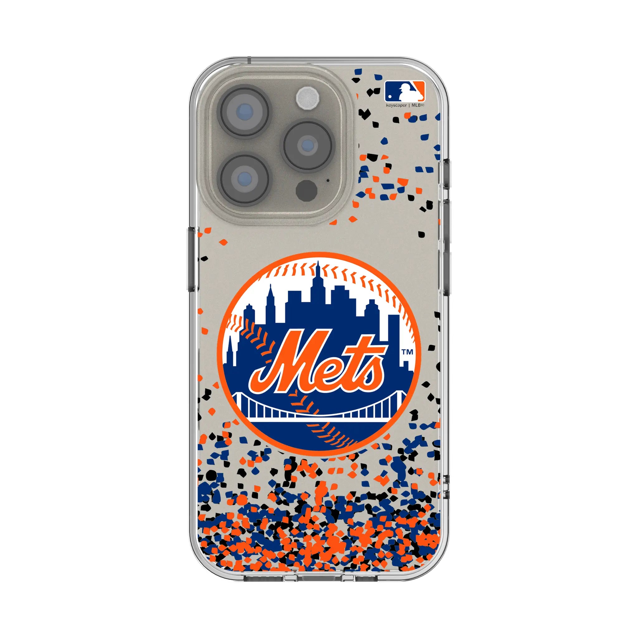 New York Mets Confetti Clear Phone Case for Apple iPhone