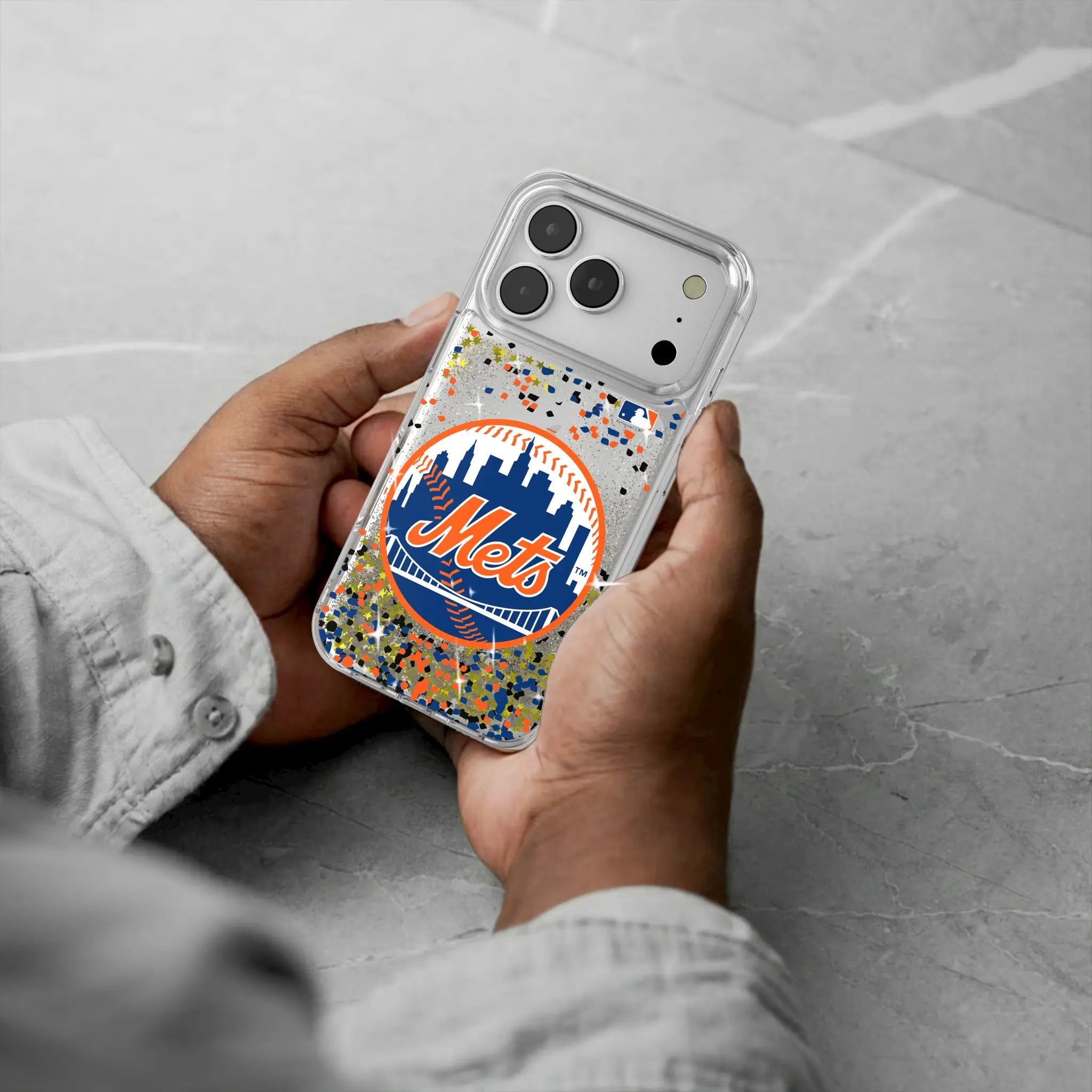 New York Mets Confetti Glitter Phone Case