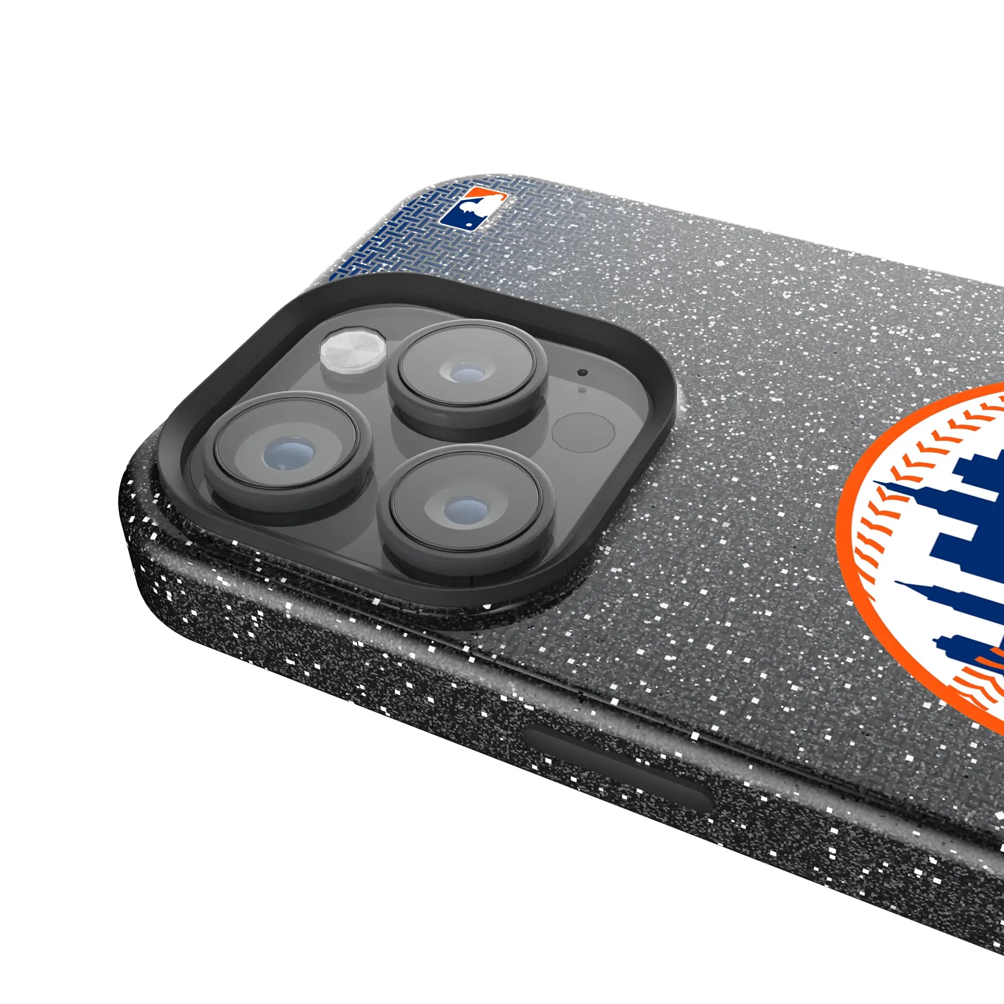 New York Mets Linen Bling Phone Case for Apple iPhone