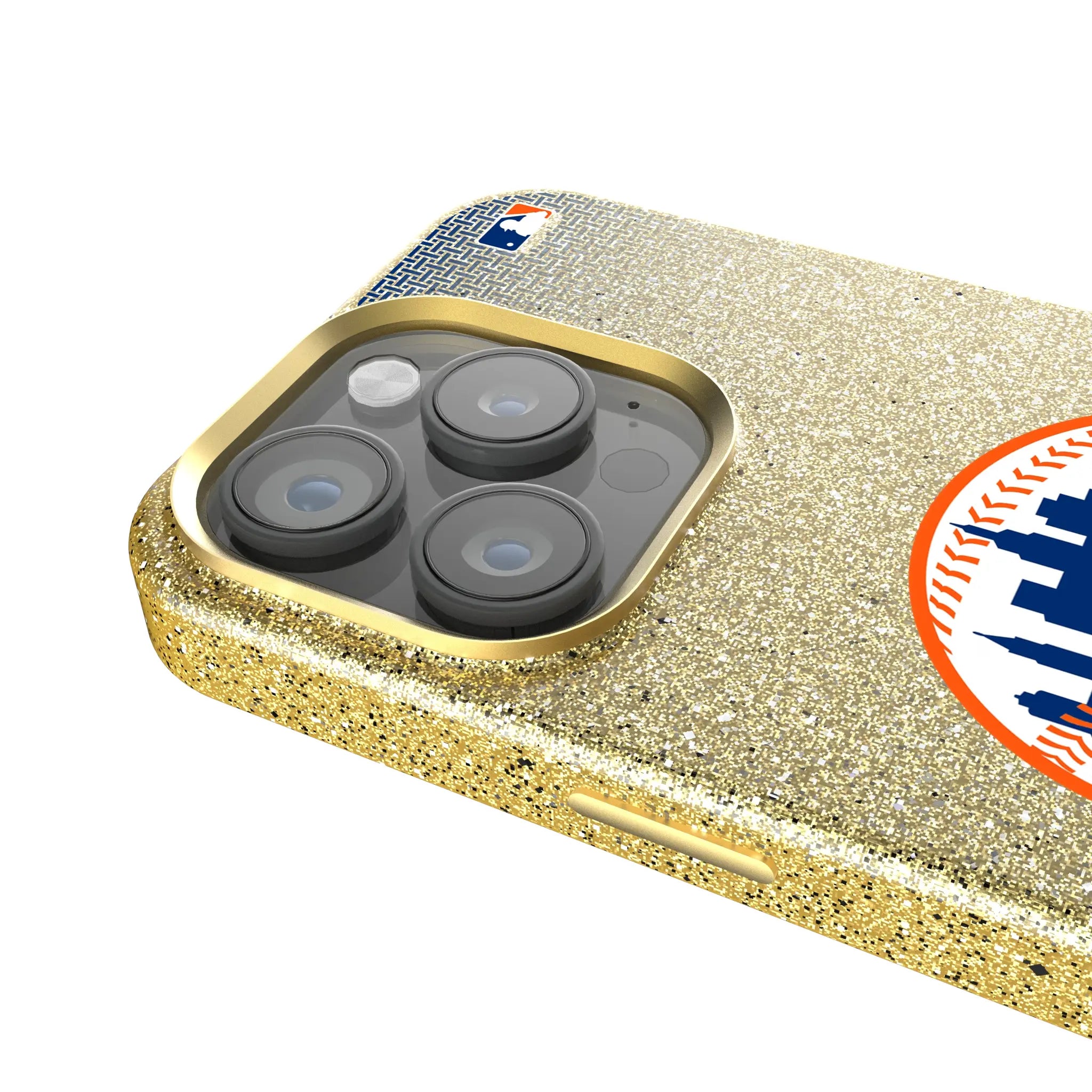 New York Mets Linen Bling Phone Case for Apple iPhone