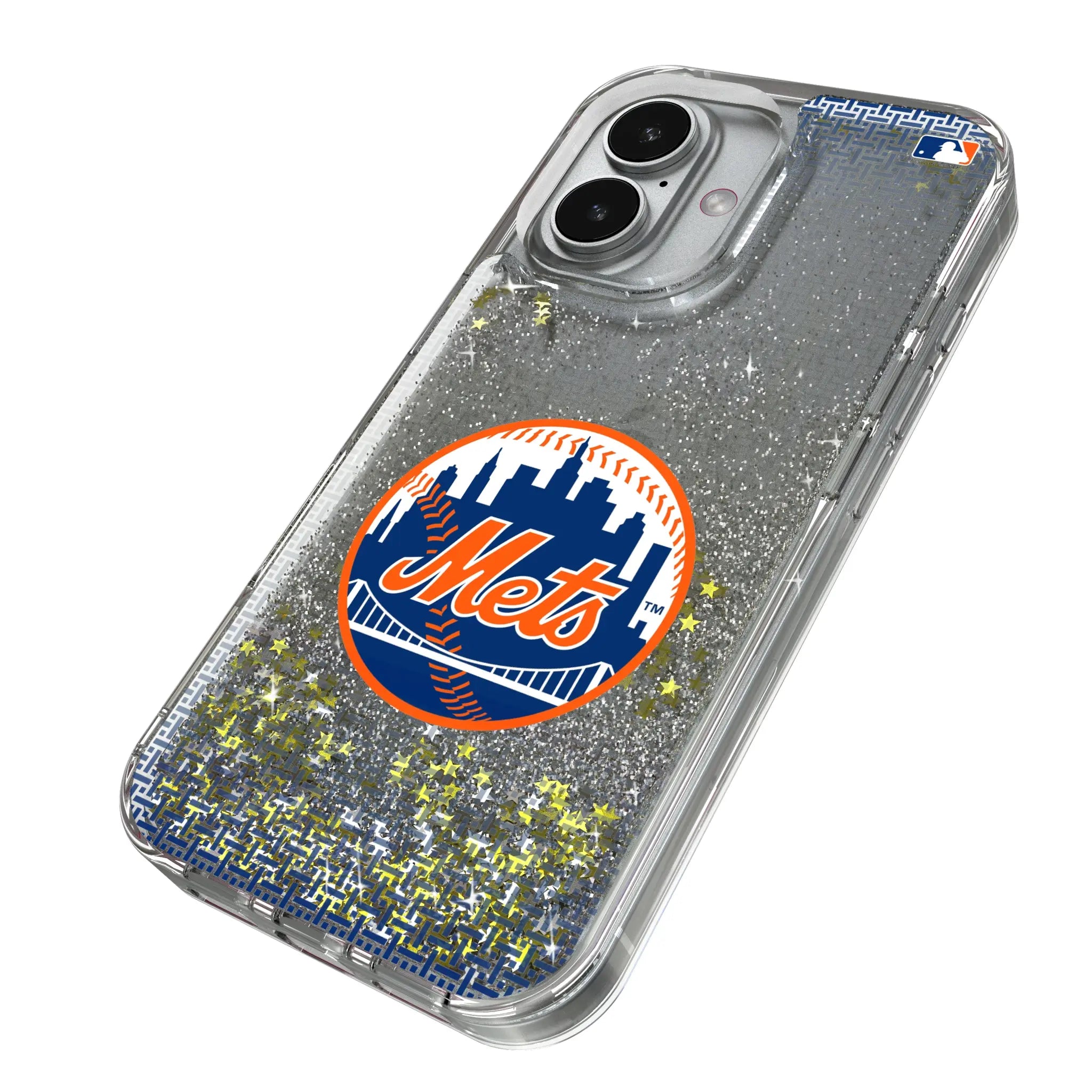 New York Mets Linen Glitter Phone Case