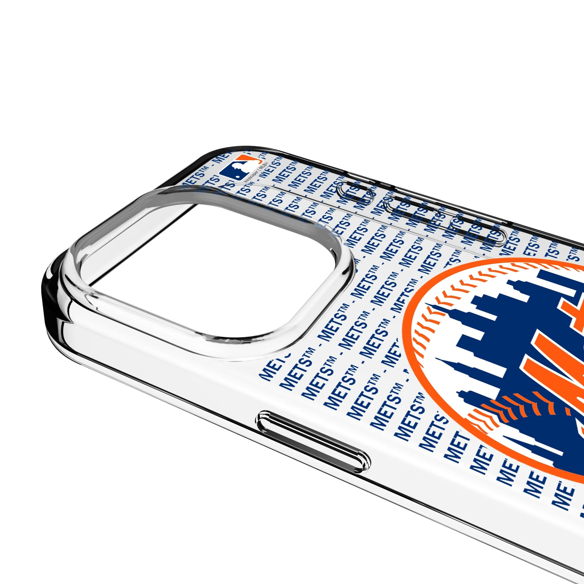 New York Mets Text Backdrop Clear Phone Case for Apple iPhone