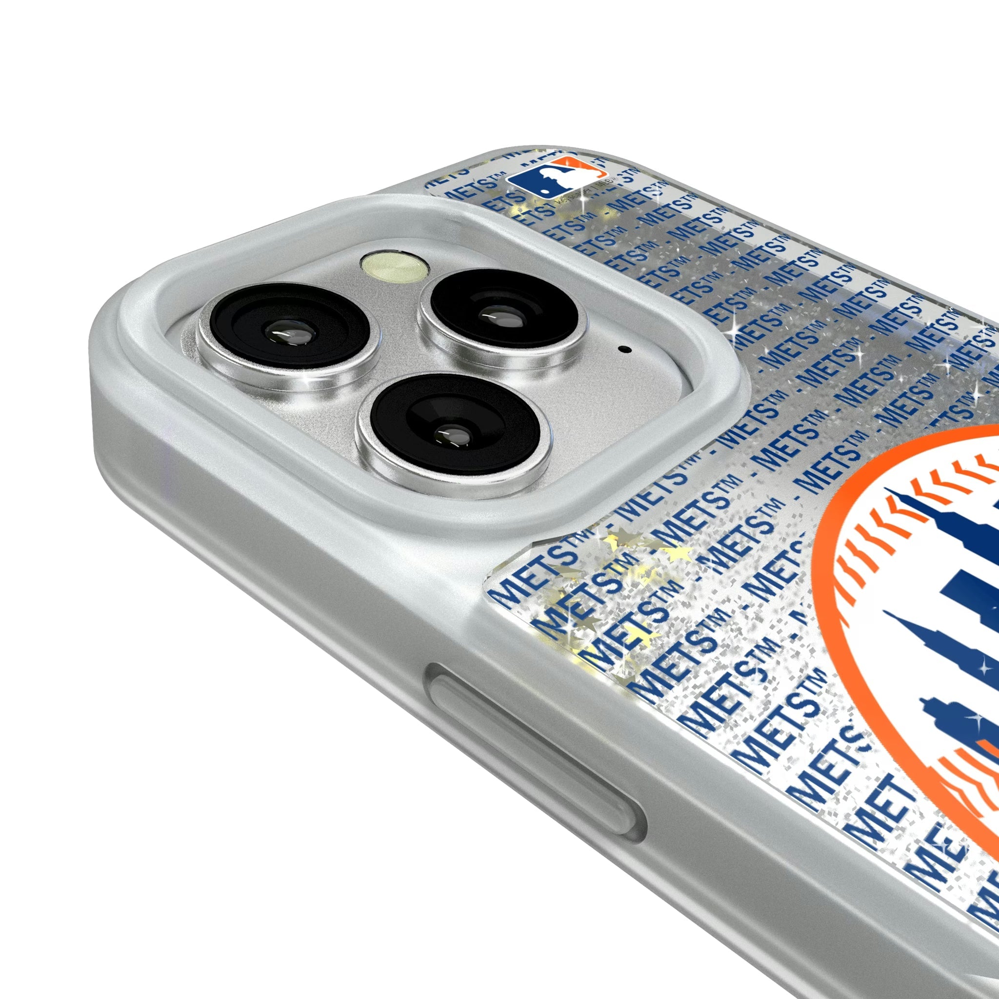 New York Mets Text Backdrop Glitter Phone Case