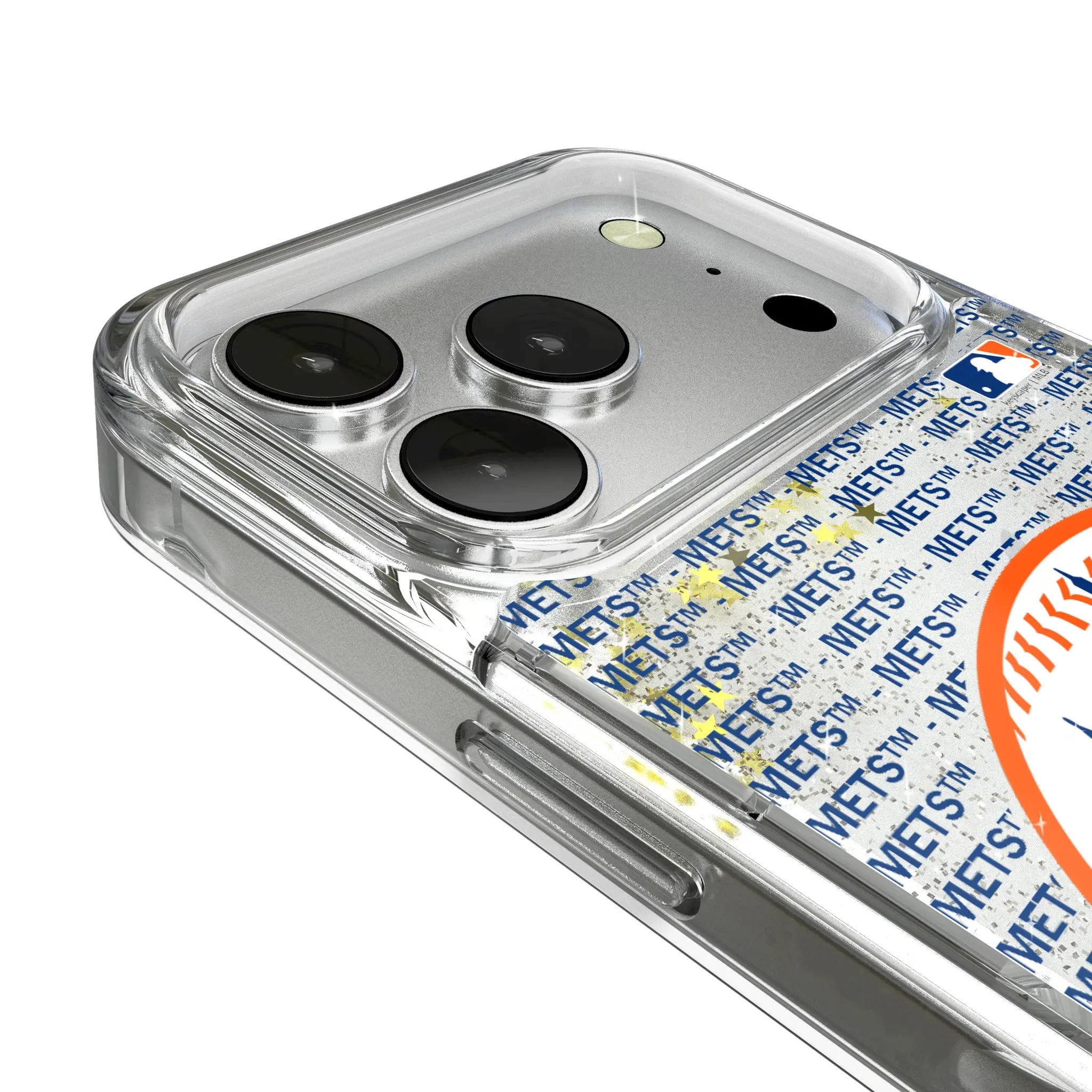 New York Mets Text Backdrop Glitter Phone Case