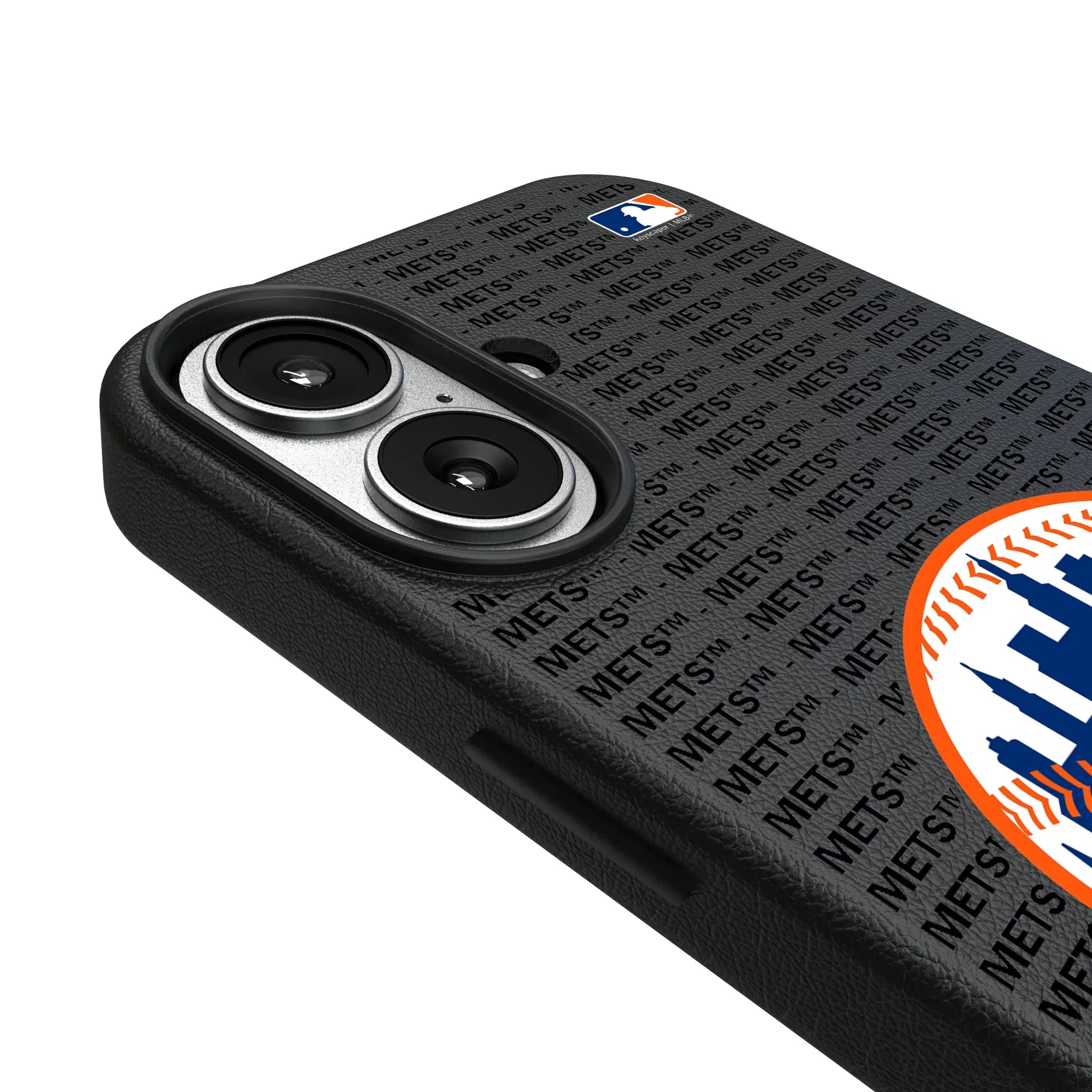 New York Mets Text Backdrop MagSafe Compatible Phone Case for Apple iPhone