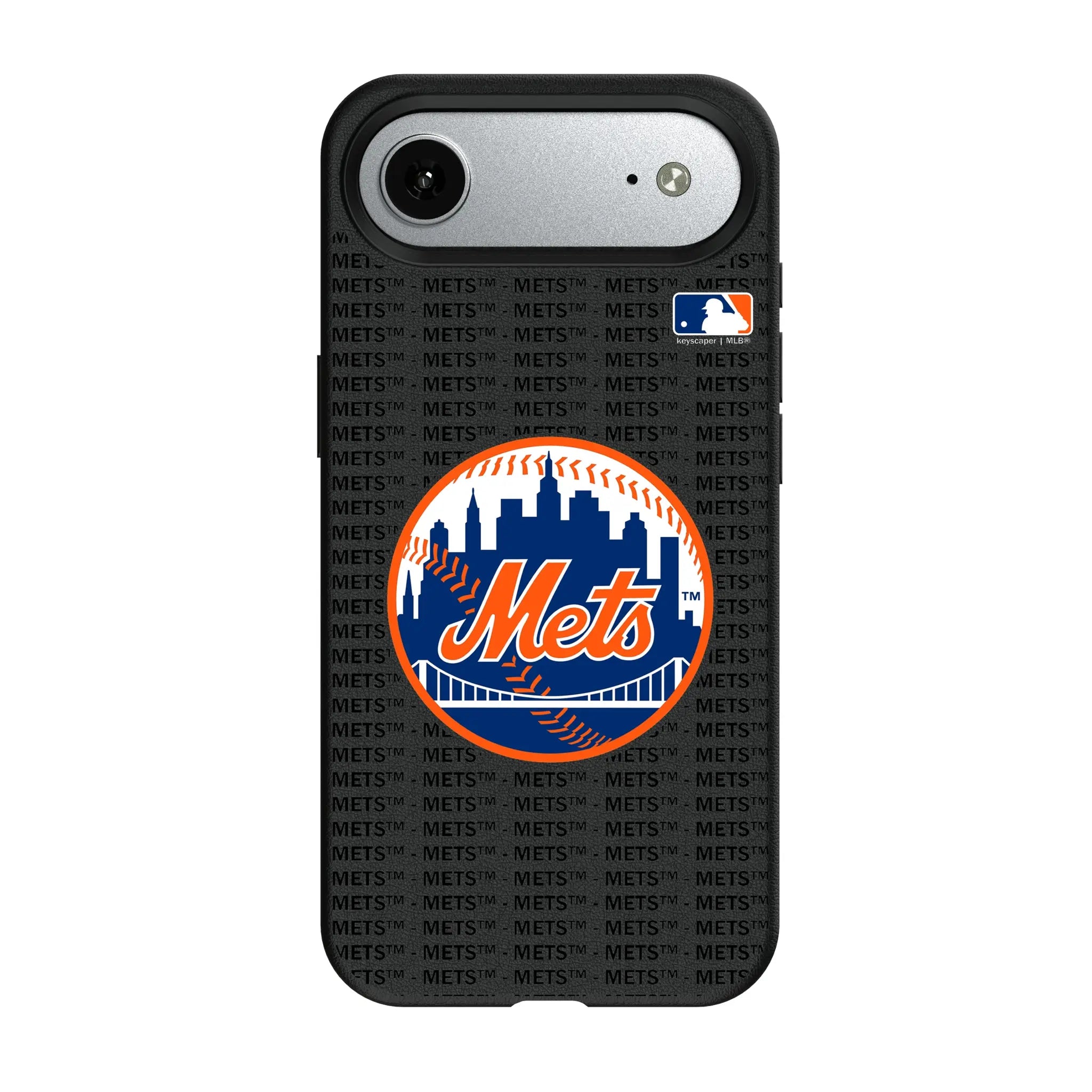 New York Mets Text Backdrop MagSafe Compatible Phone Case for Apple iPhone