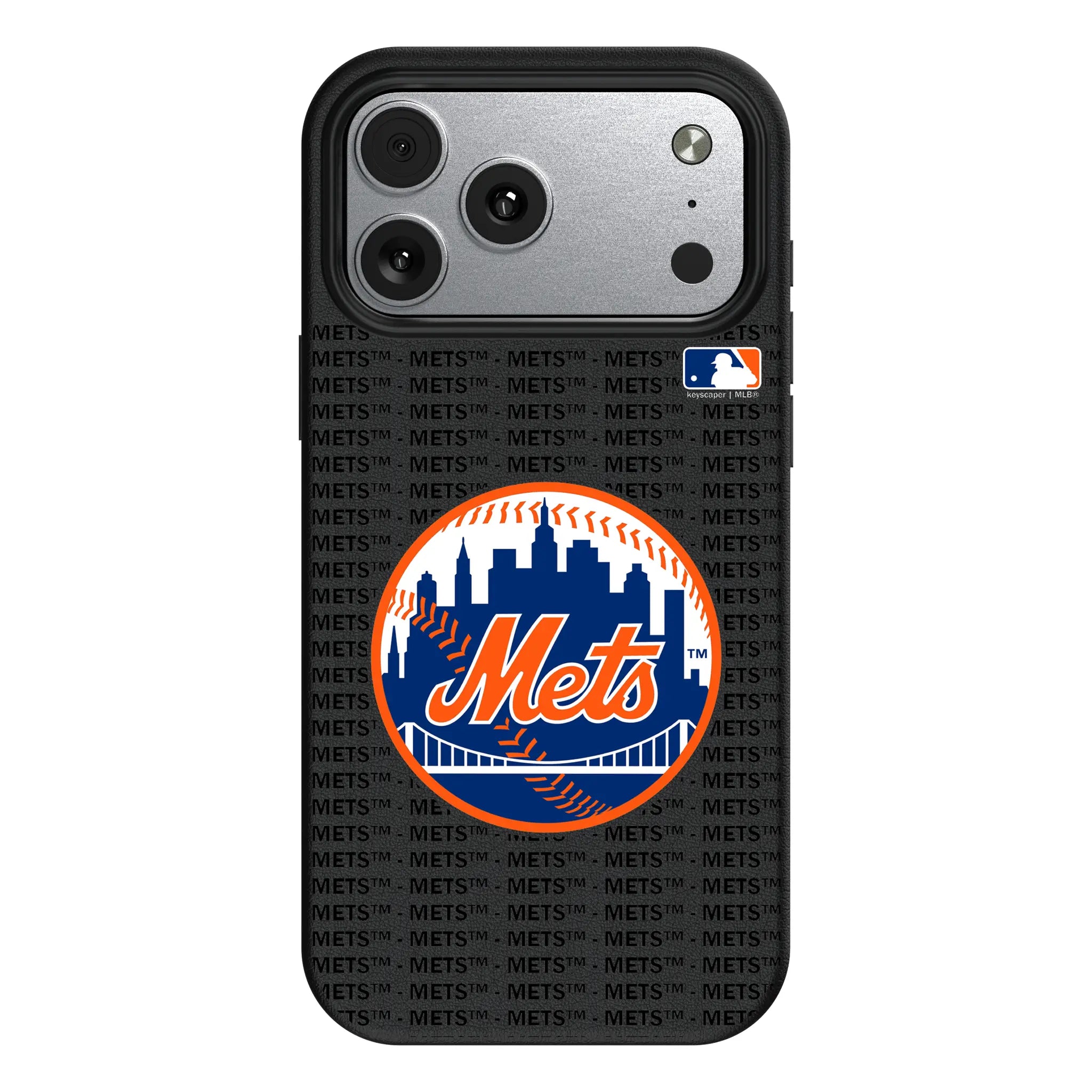 New York Mets Text Backdrop MagSafe Compatible Phone Case for Apple iPhone
