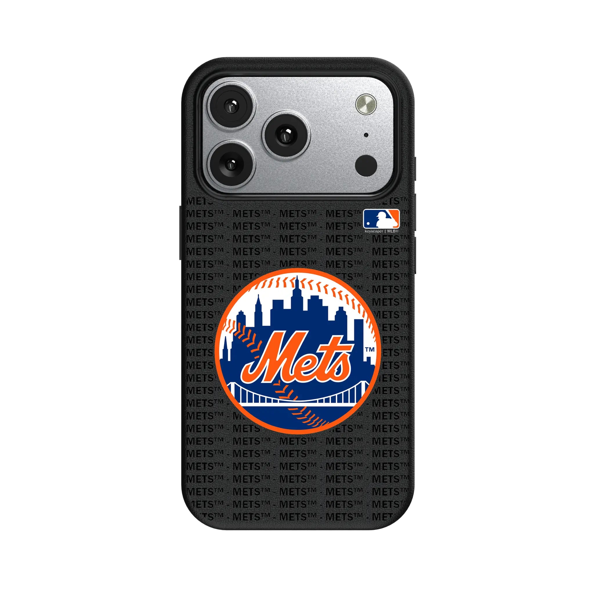 New York Mets Text Backdrop MagSafe Compatible Phone Case for Apple iPhone