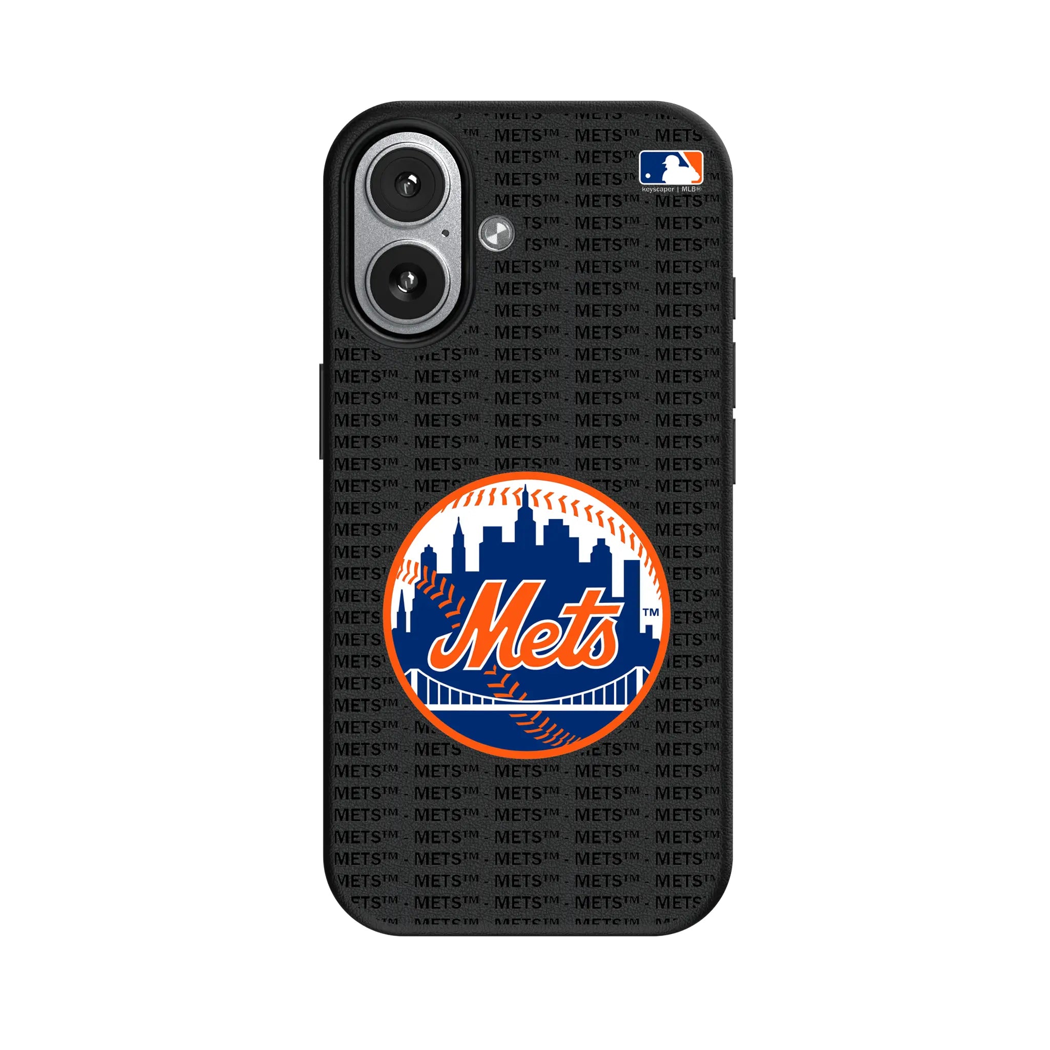 New York Mets Text Backdrop MagSafe Compatible Phone Case for Apple iPhone