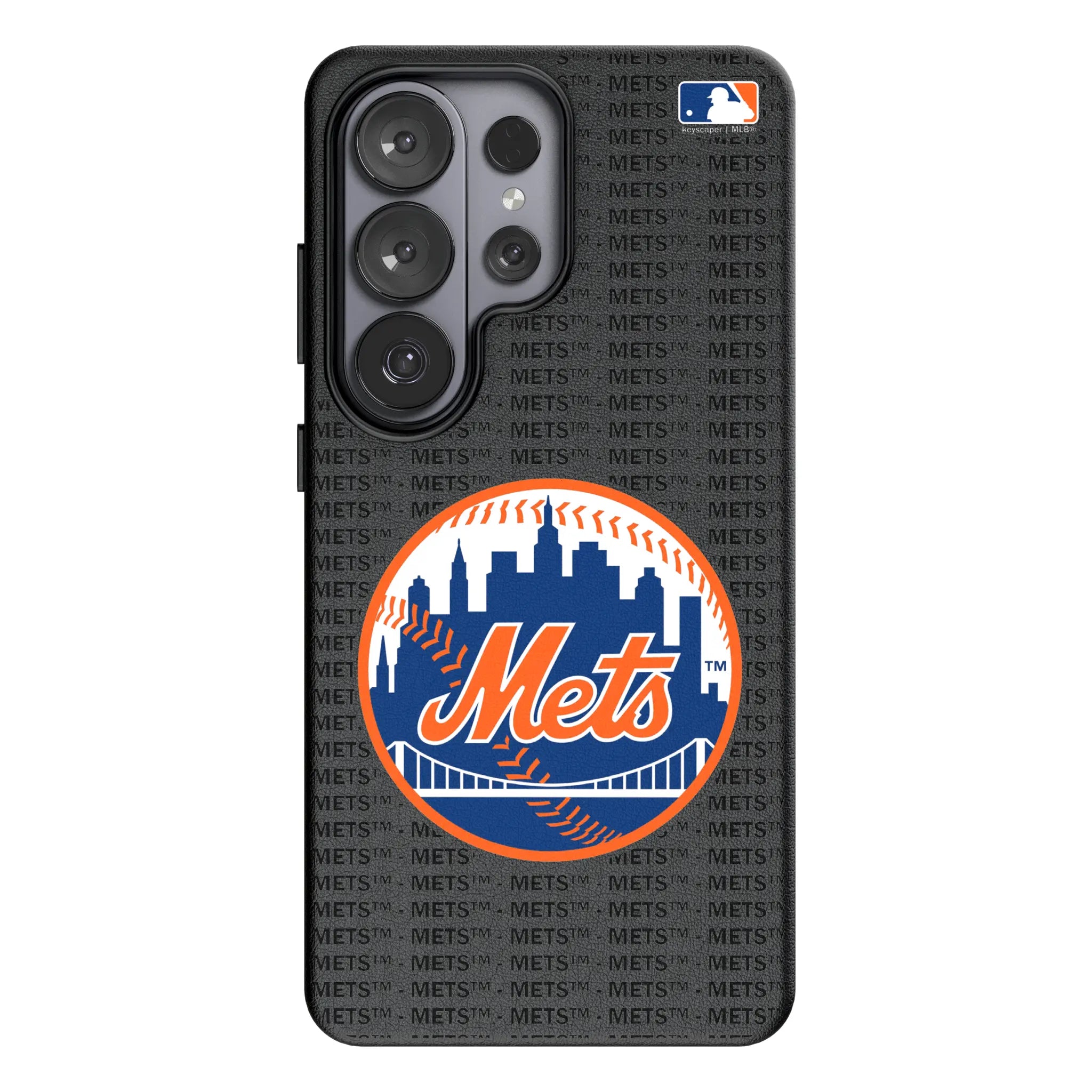 New York Mets Text Backdrop MagSafe Compatible Phone Case for Samsung Galaxy