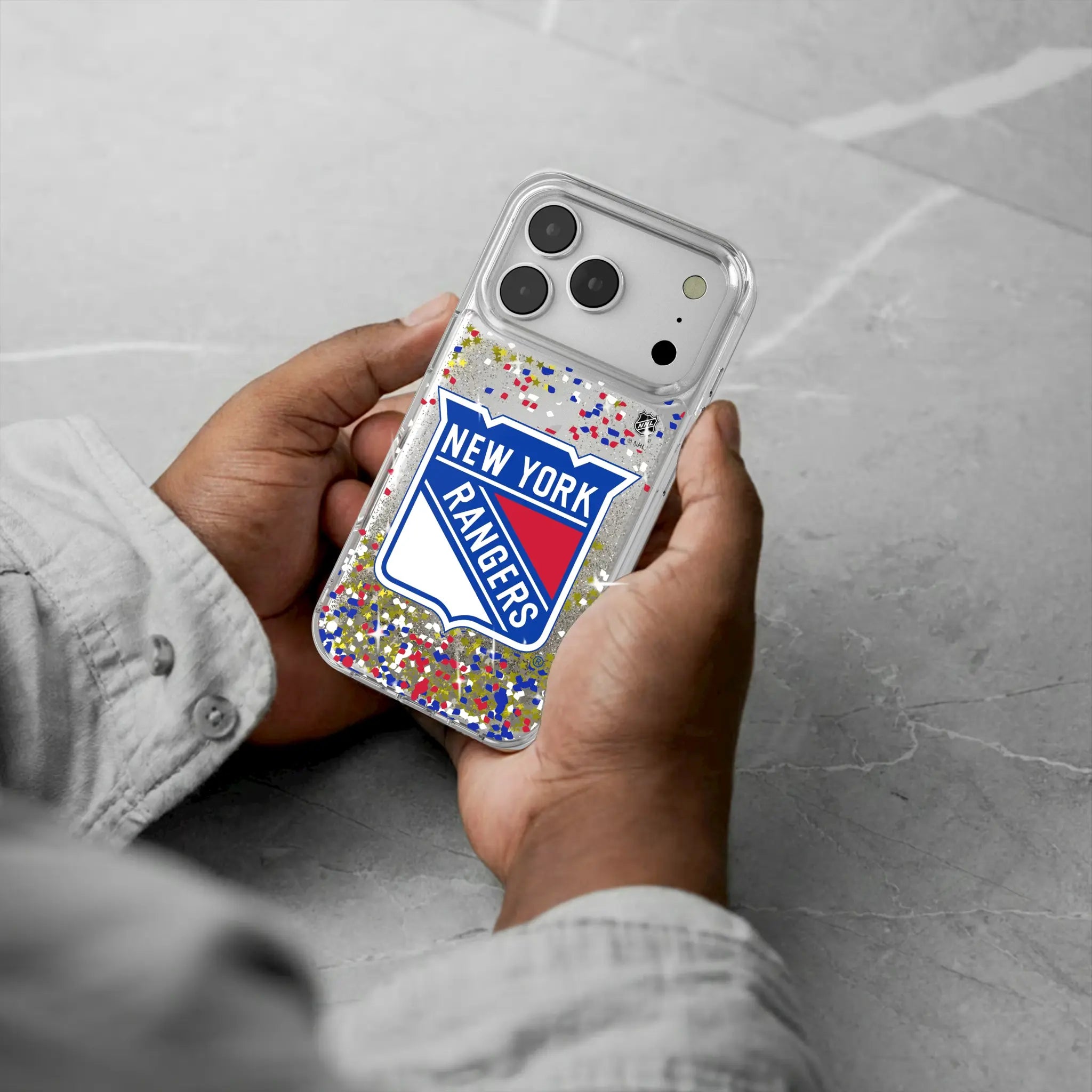 New York Rangers Confetti Glitter Phone Case