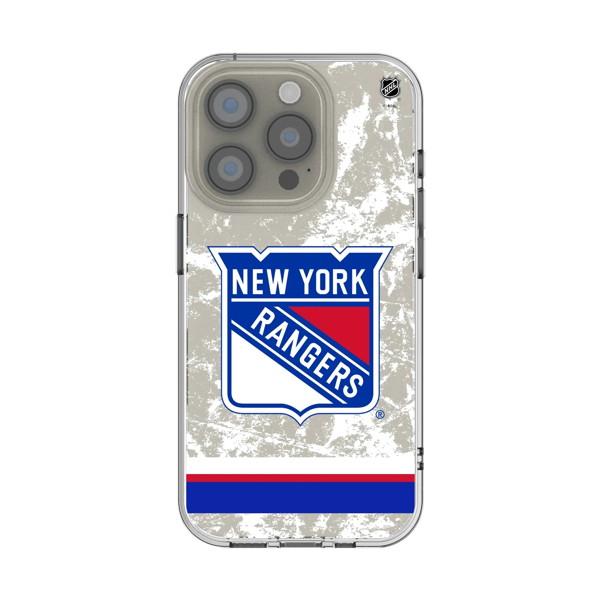 New York Rangers Ice Stripe Clear Phone Case for Apple iPhone