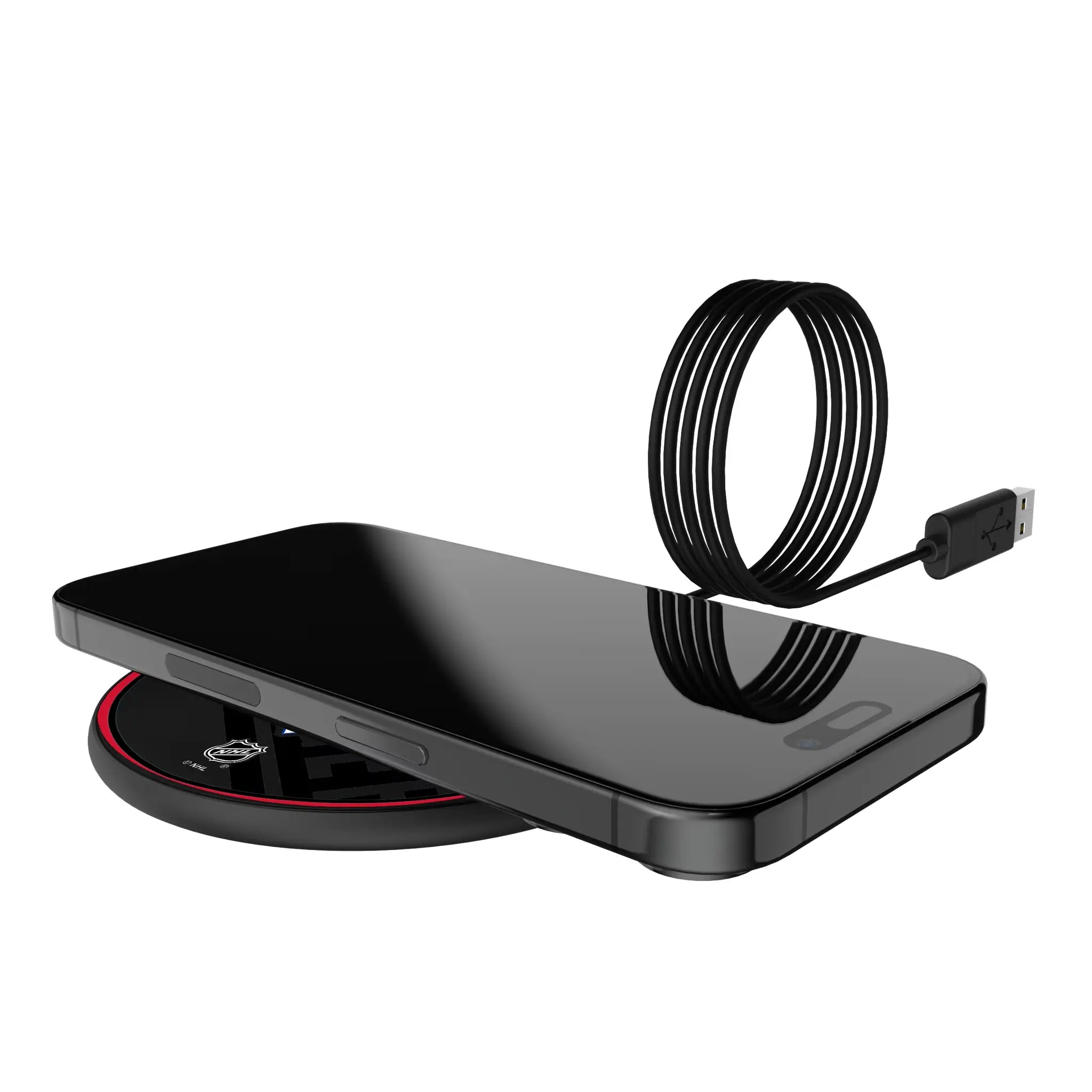 New York Rangers Monocolor Tilt 15-Watt Wireless Charger