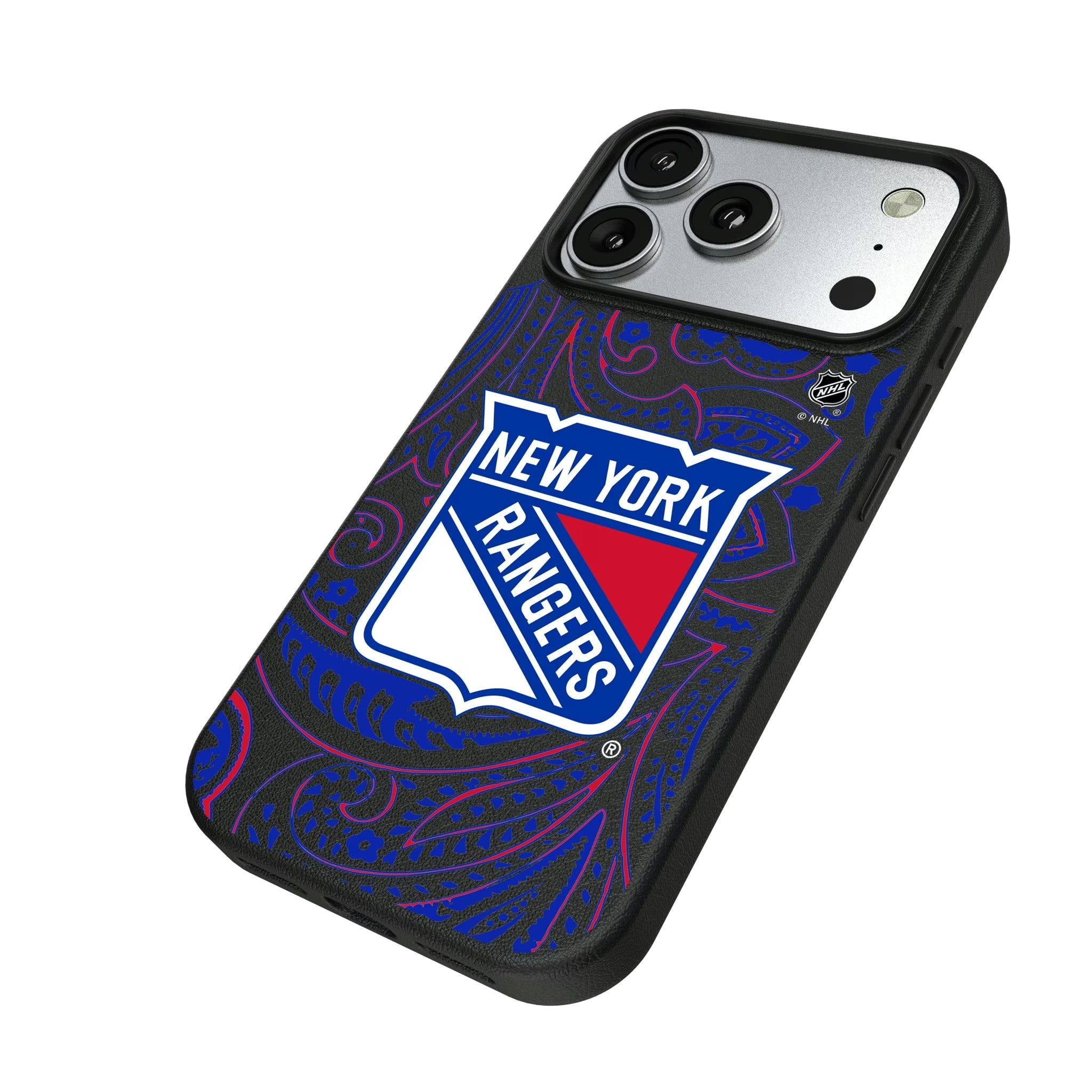 New York Rangers Paisley MagSafe Compatible Phone Case for Apple iPhone - Sports Gifts, Sports Memorabilia, Sports Collectibles, Fan Shop