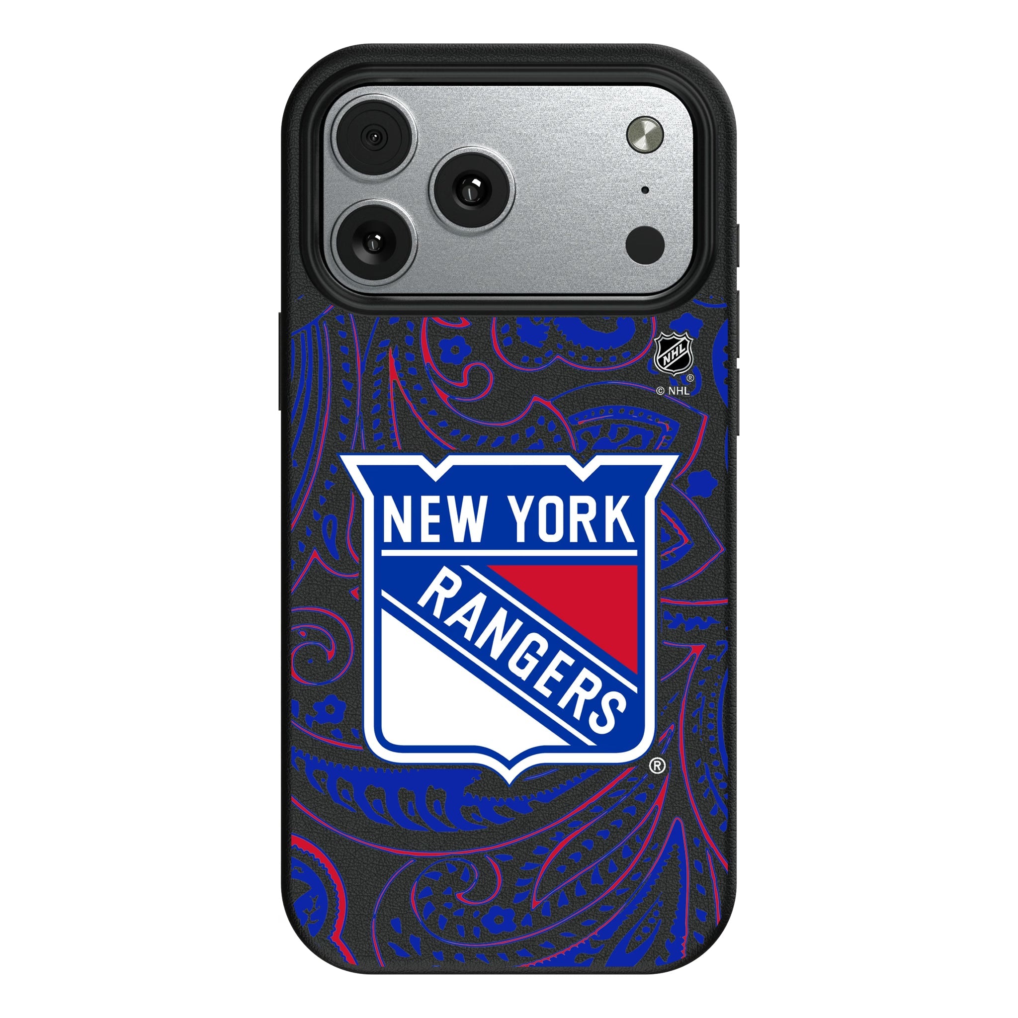 New York Rangers Paisley MagSafe Compatible Phone Case for Apple iPhone - Sports Gifts, Sports Memorabilia, Sports Collectibles, Fan Shop