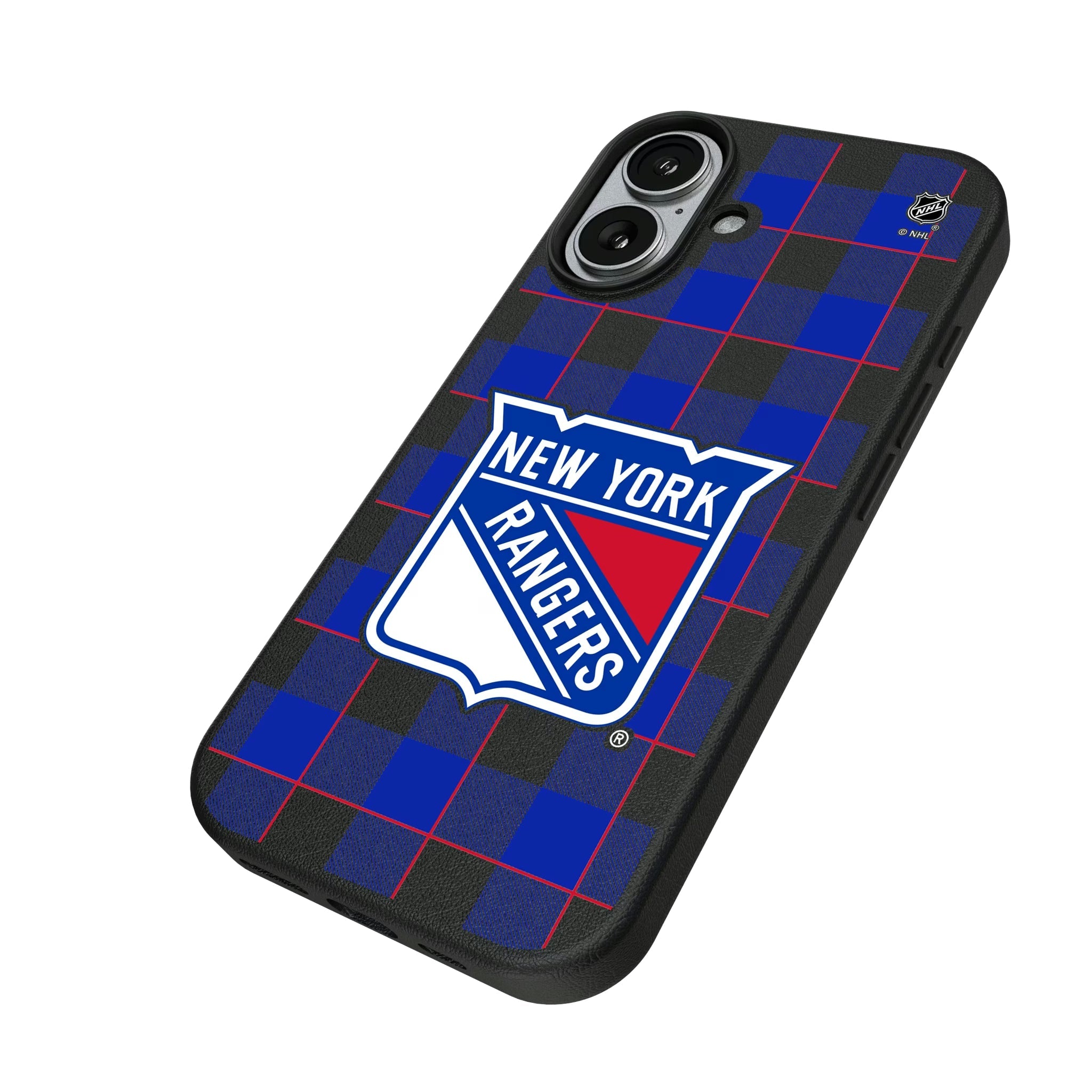 New York Rangers Plaid MagSafe Compatible Phone Case for Apple iPhone - Sports Gifts, Sports Memorabilia, Sports Collectibles, Fan Shop