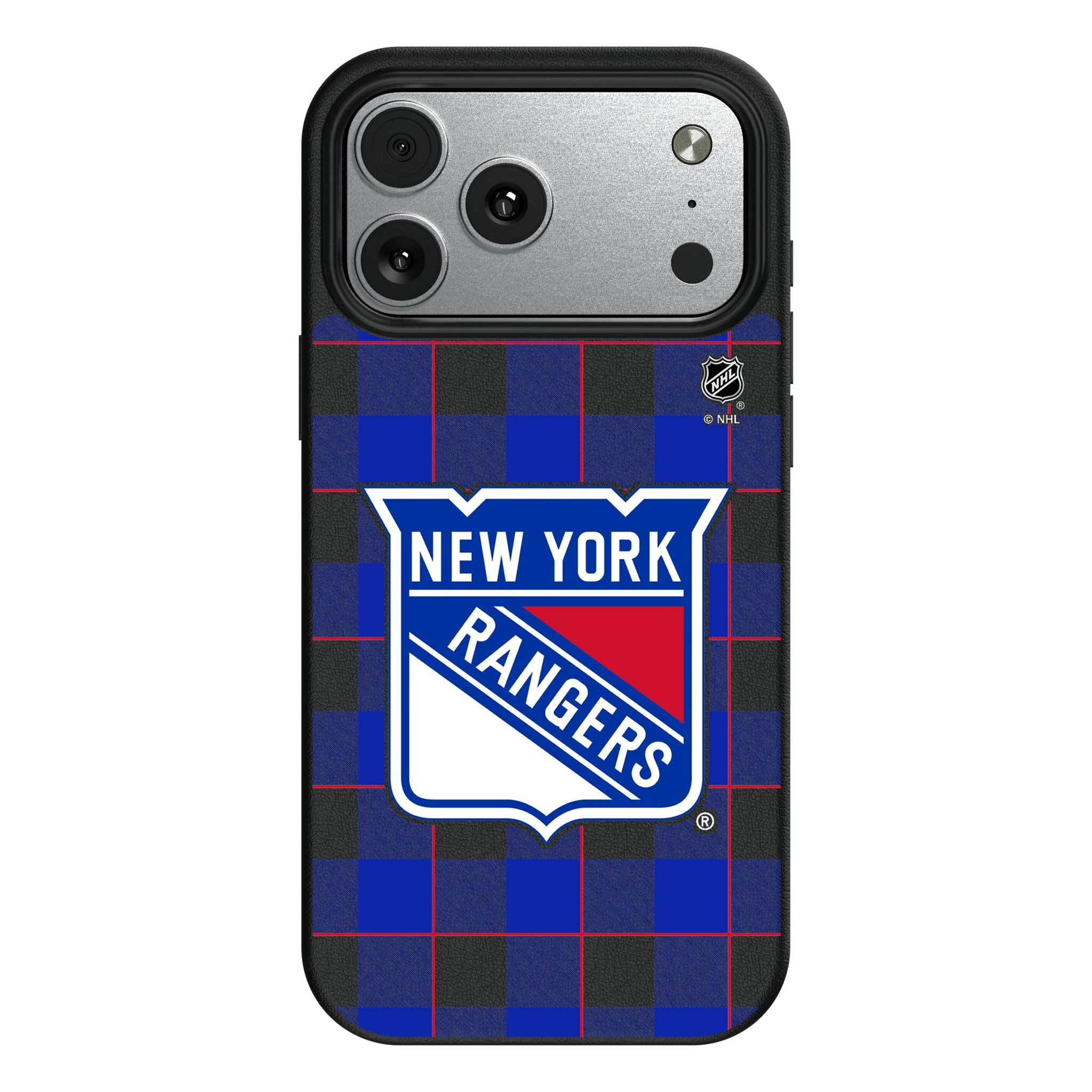 New York Rangers Plaid MagSafe Compatible Phone Case for Apple iPhone - Sports Gifts, Sports Memorabilia, Sports Collectibles, Fan Shop