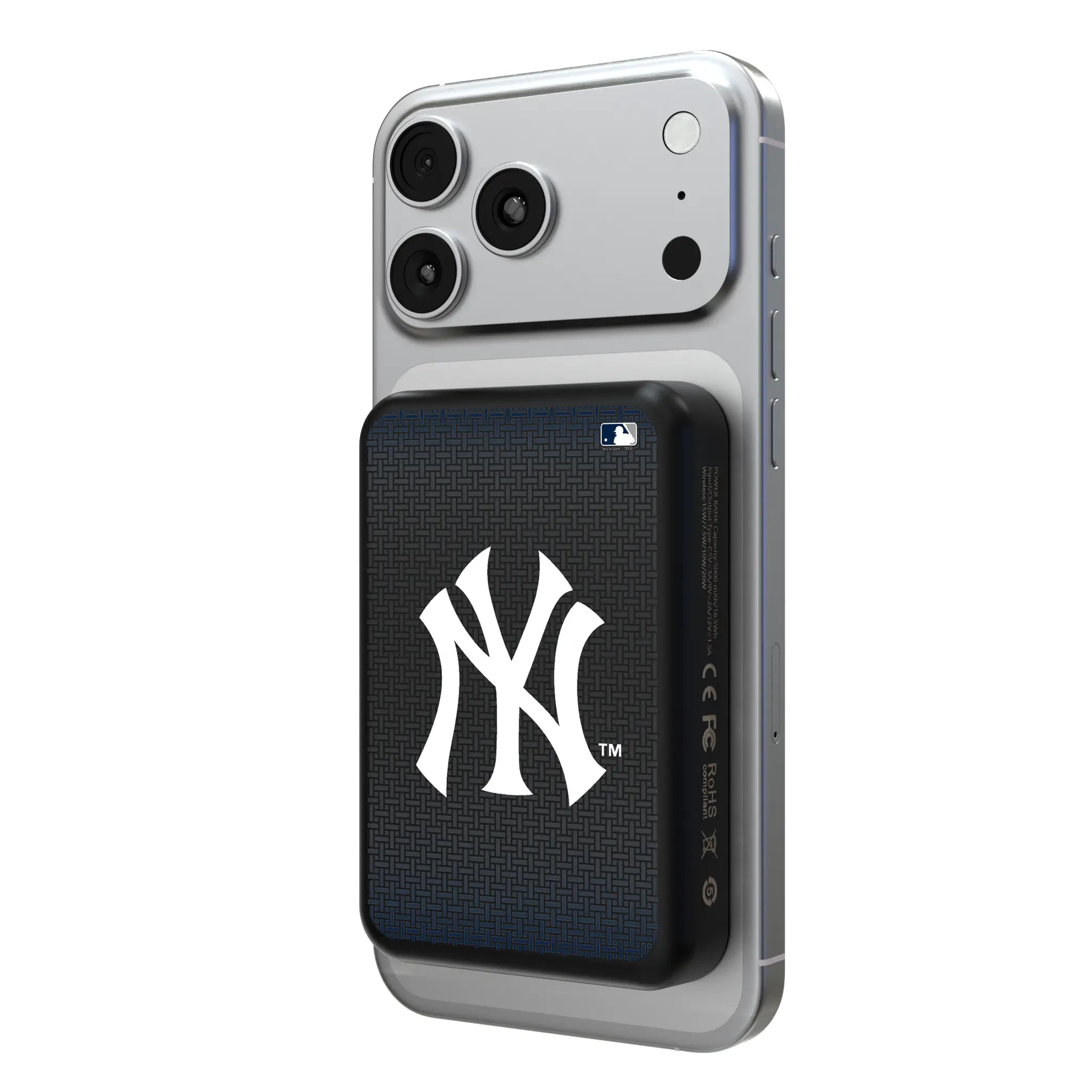 New York Yankees Linen Wireless Mag Power Bank