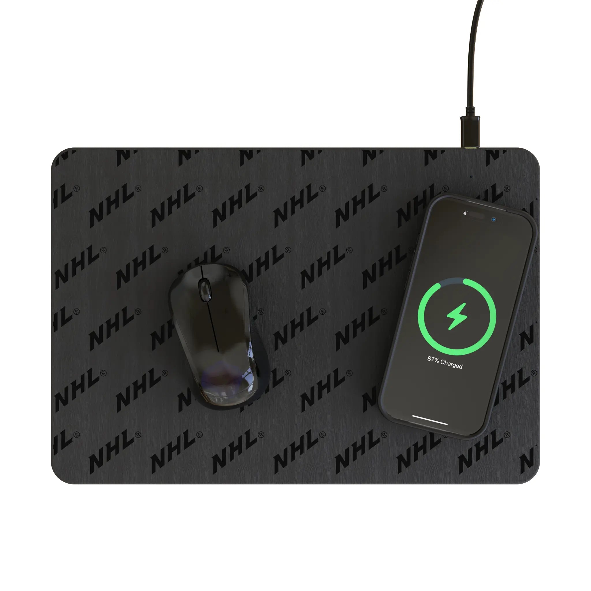 NHL Fashion Pattern 15-Watt Wireless Charger and Mouse Pad