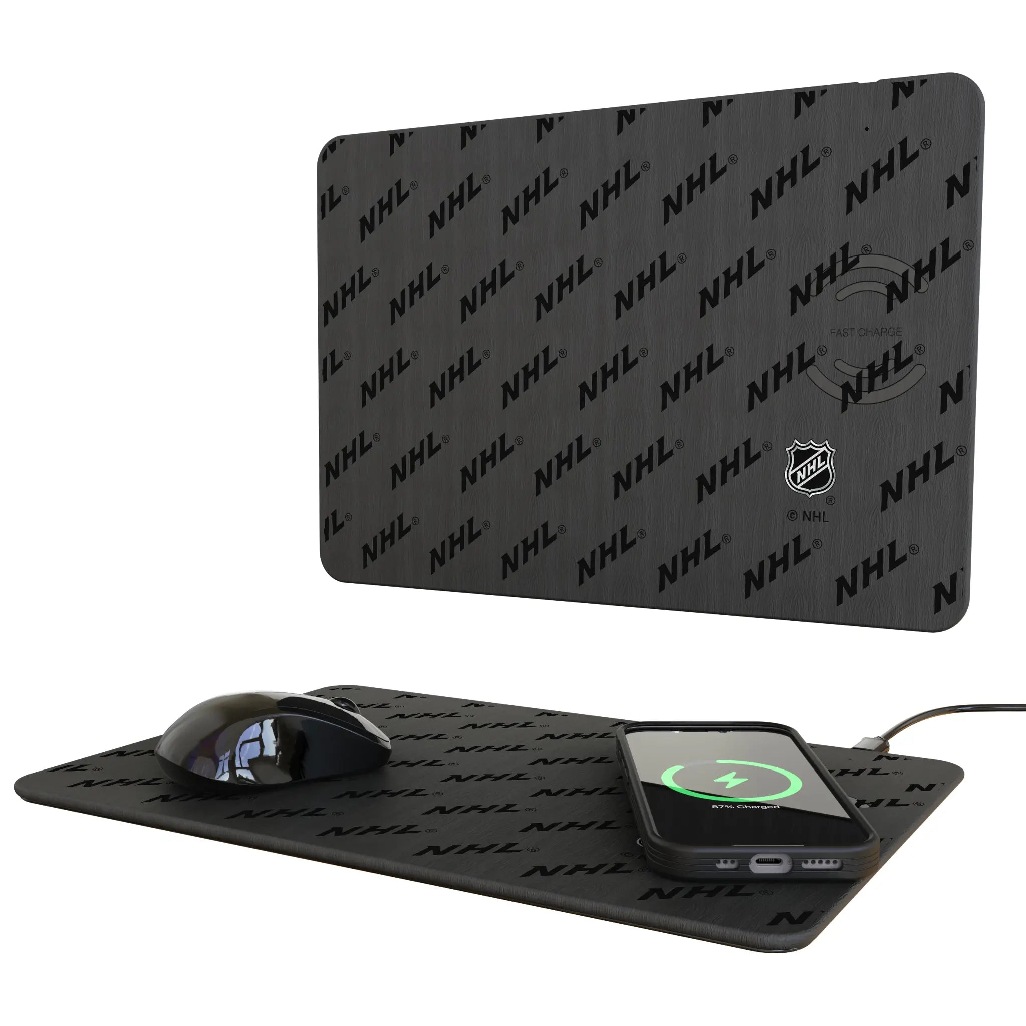 NHL Fashion Pattern 15-Watt Wireless Charger and Mouse Pad