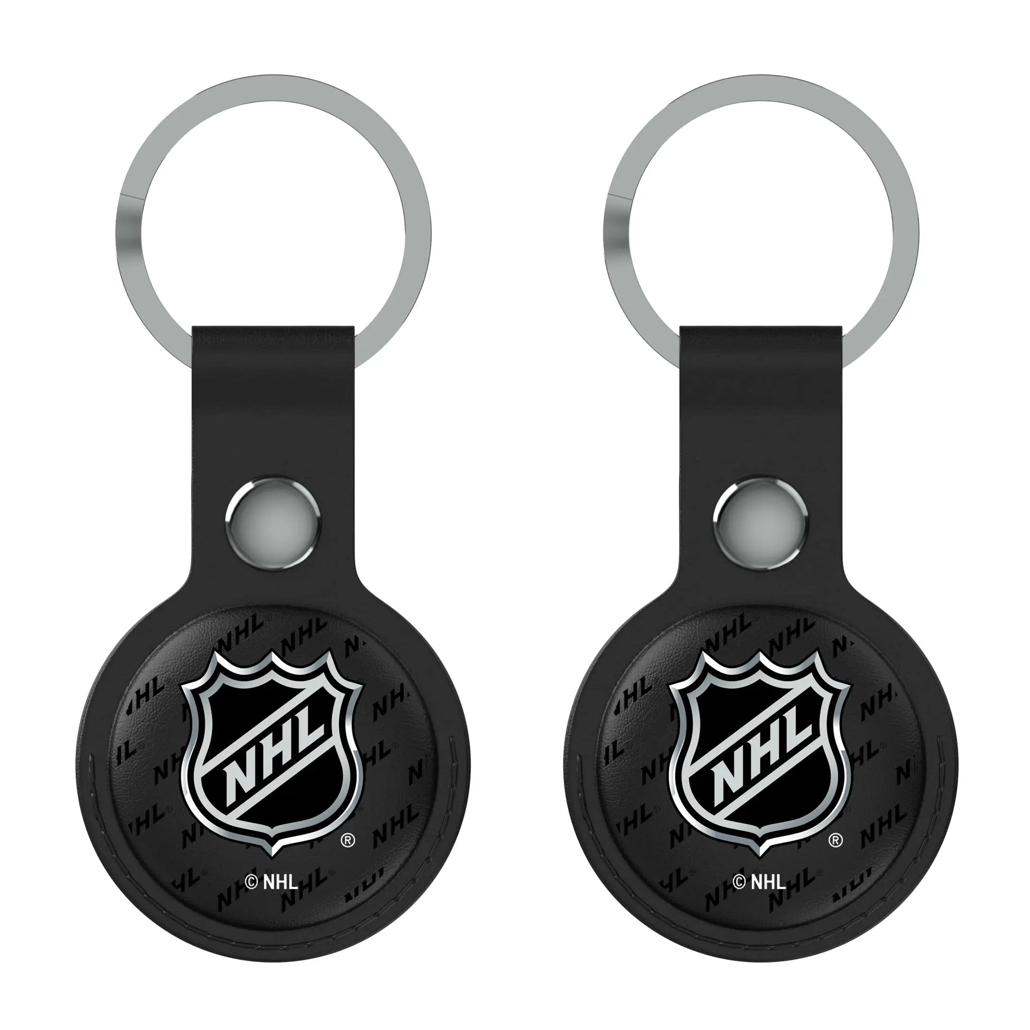 NHL Fashion Pattern Black Airtag Holder 2-Pack