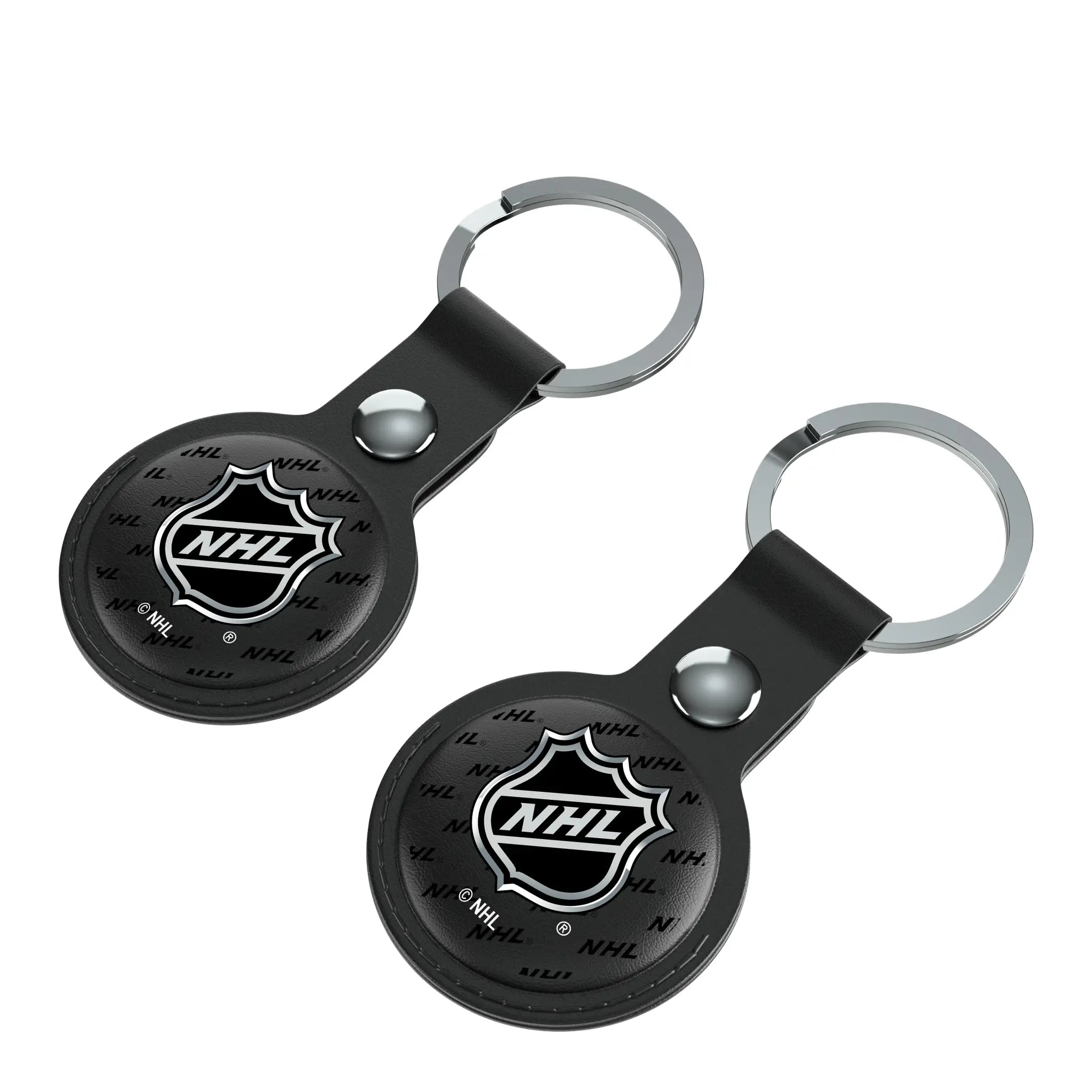 NHL Fashion Pattern Black Airtag Holder 2-Pack
