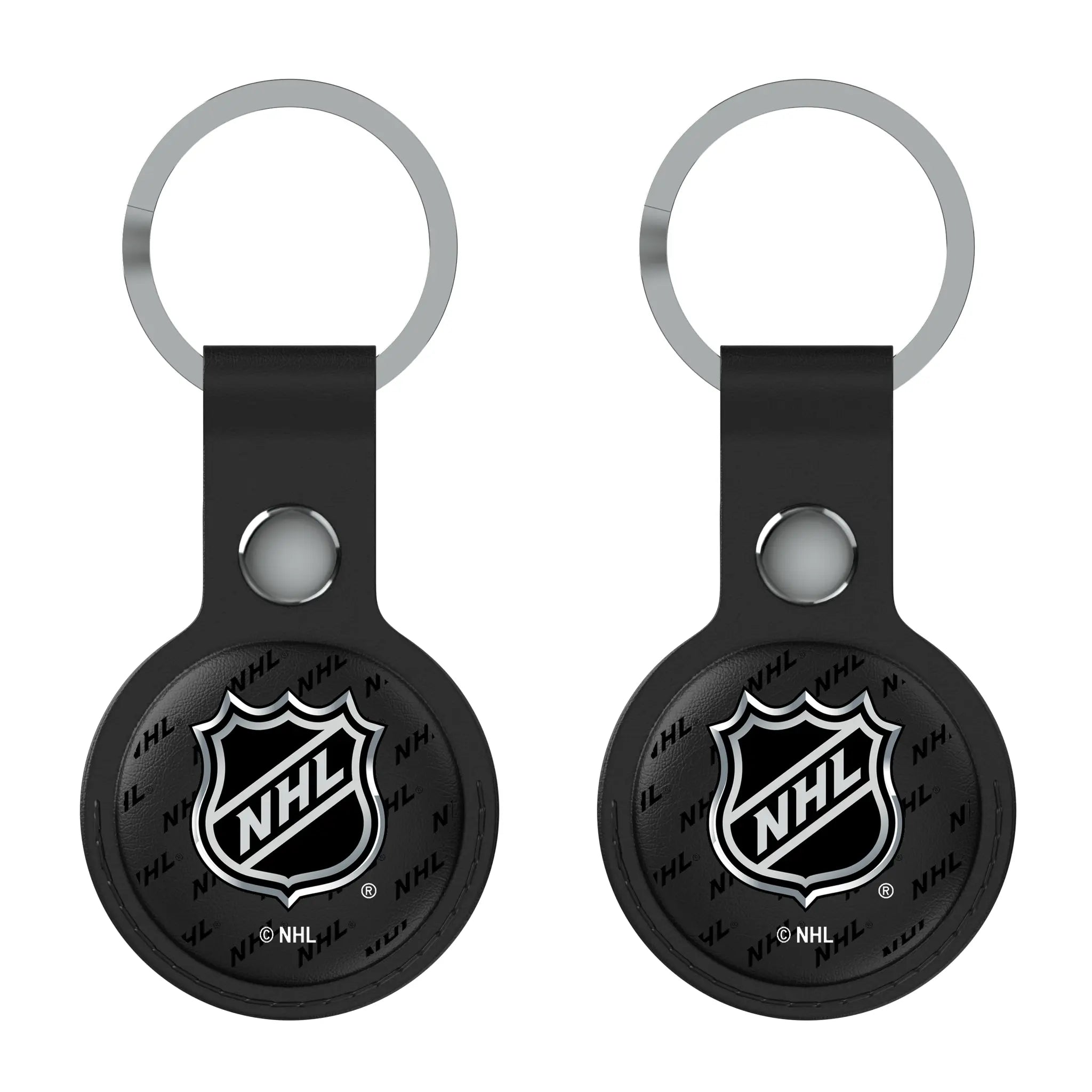 NHL Fashion Pattern Black Airtag Holder 2-Pack