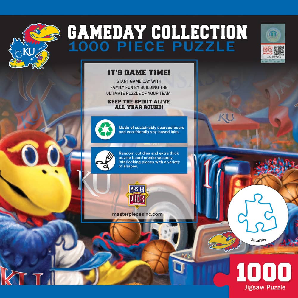 Kansas Jayhawks Gameday 1000 Piece Jigsaw Puzzle - Sports Gifts, Sports Memorabilia, Sports Collectibles, Fan Shop