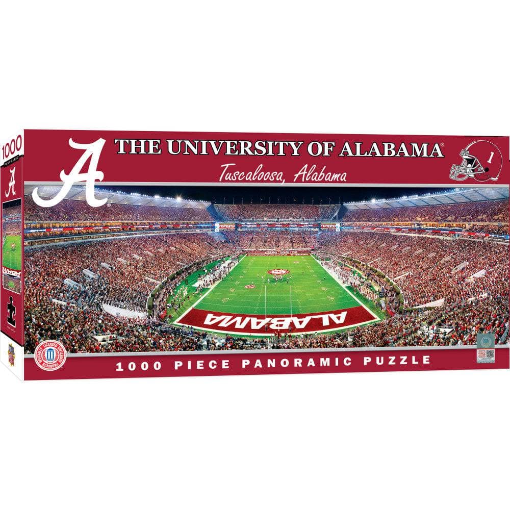 Alabama Crimson Tide - 1000 Piece Panoramic Jigsaw Puzzle - End View - Sports Gifts, Sports Memorabilia, Sports Collectibles, Fan Shop