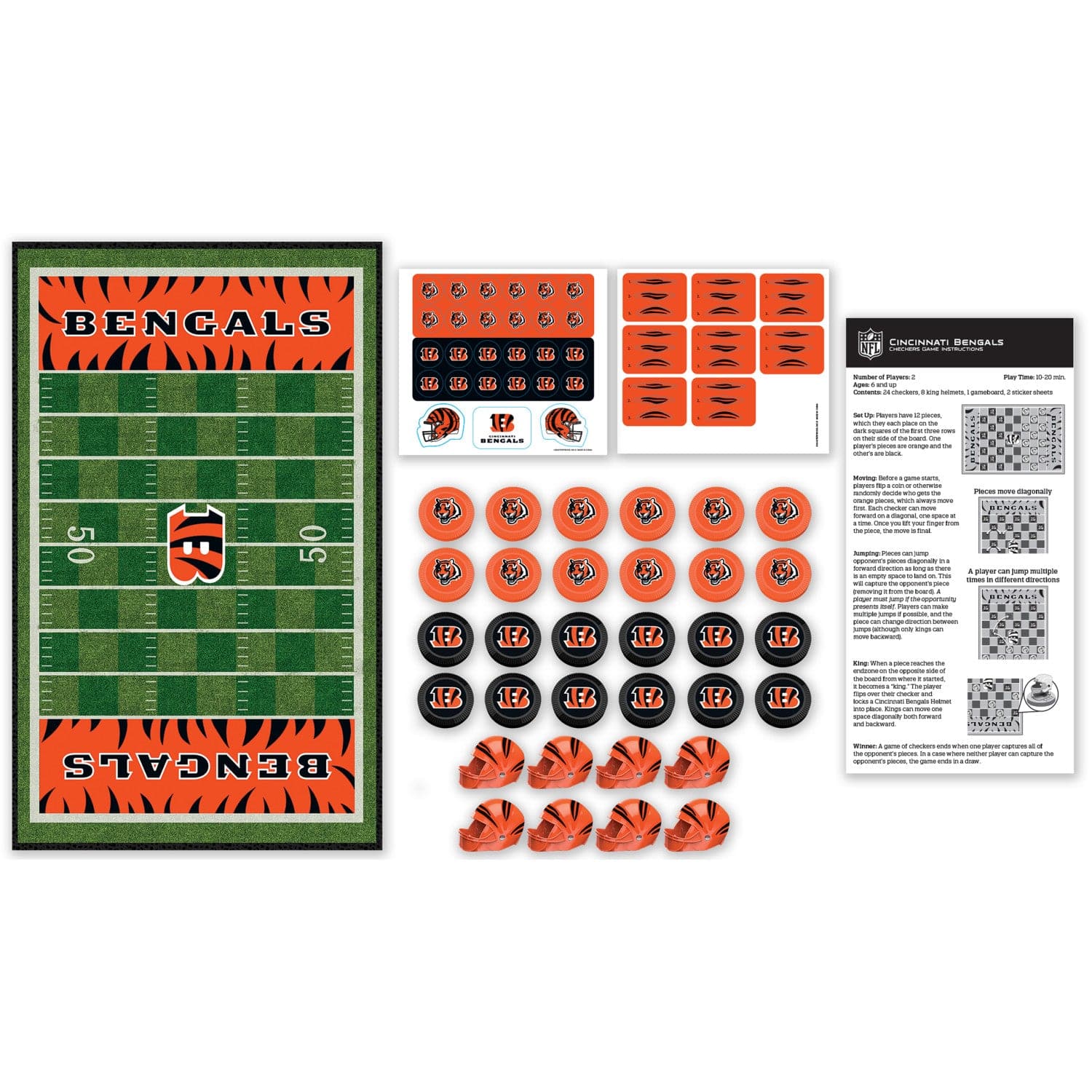 Cincinnati Bengals Checkers Game - Sports Gifts, Sports Memorabilia, Sports Collectibles, Fan Shop