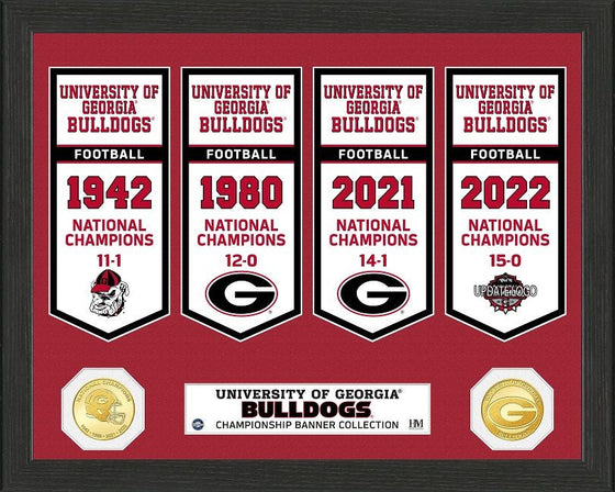 Georgia Bulldogs 2022-23 National Champions Banner Collection Photo Mint - 757 Sports Collectibles