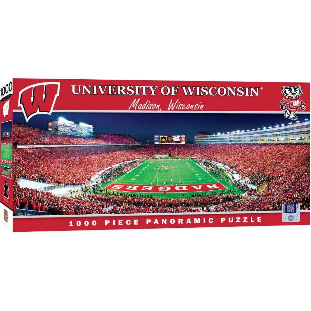 Wisconsin Badgers 1000 Piece Panoramic Jigsaw Puzzle - End View - Sports Gifts, Sports Memorabilia, Sports Collectibles, Fan Shop