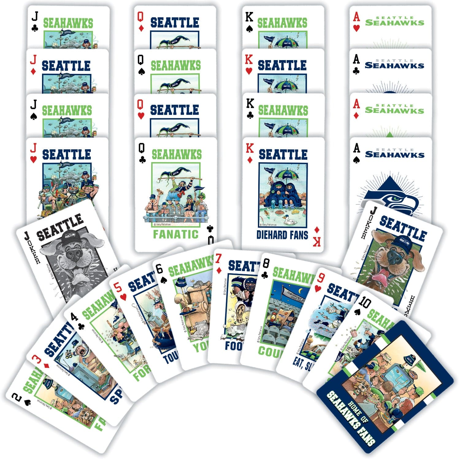 Seattle Seahawks Fan Deck Playing Cards - 54 Card Deck
