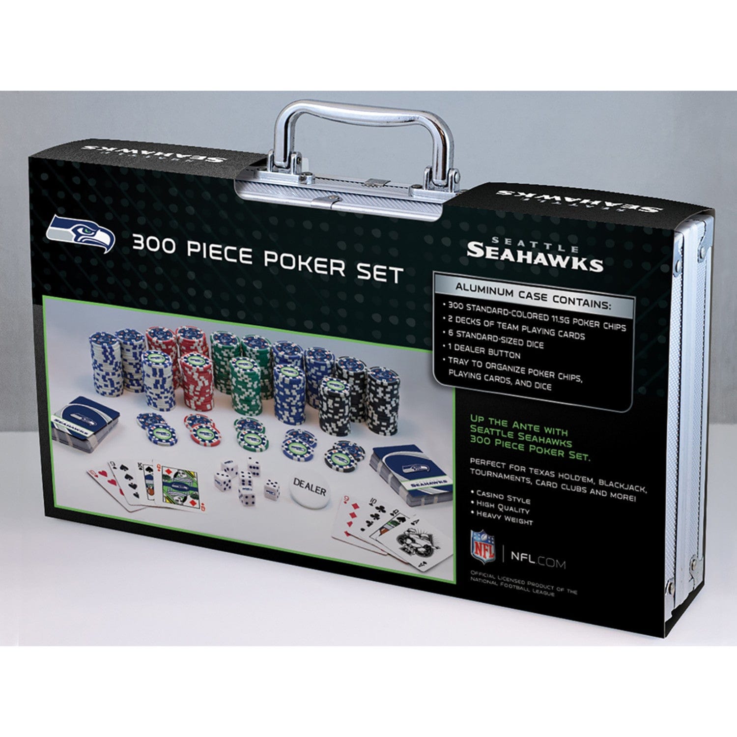 Seattle Seahawks 300 Piece Poker Set - Ultimate Fan Edition - Sports Gifts, Sports Memorabilia, Sports Collectibles, Fan Shop