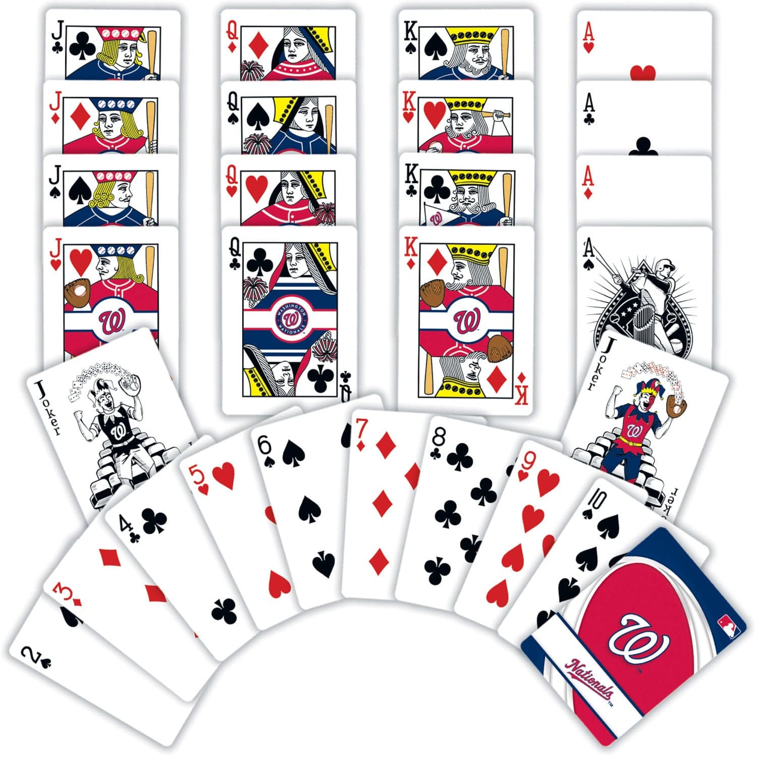 Washington Nationals Official Playing Cards - 54 Card Deck - Sports Gifts, Sports Memorabilia, Sports Collectibles, Fan Shop