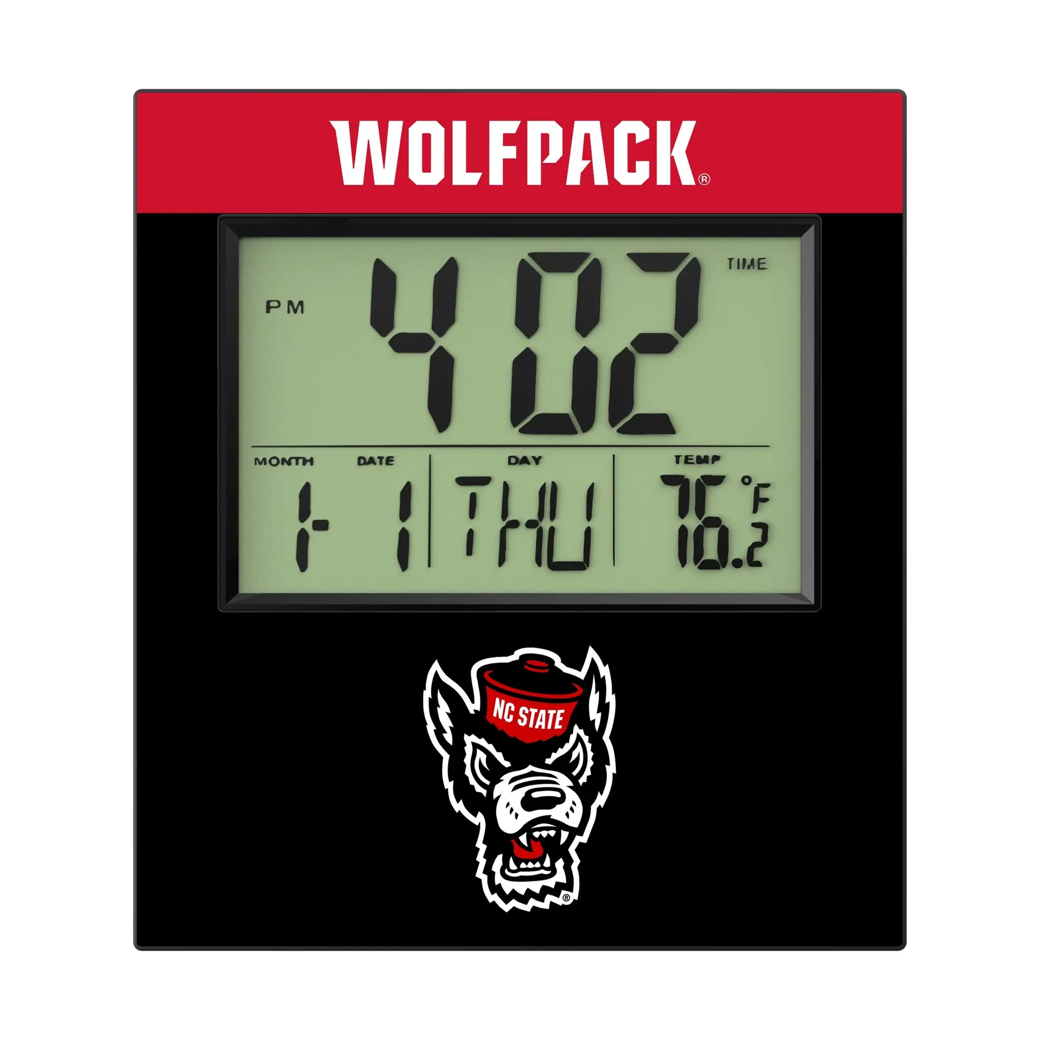 North Carolina State University Wolfpack Color Block Wall Clock