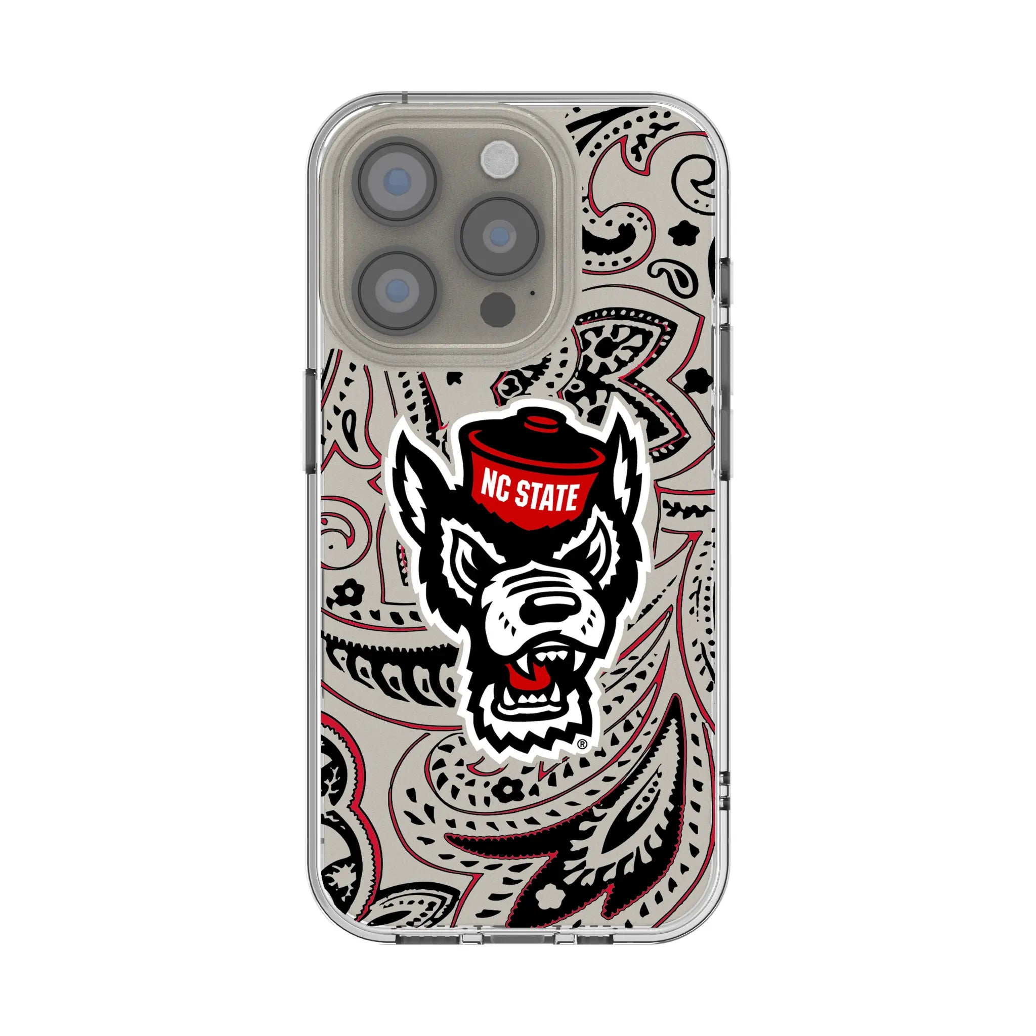 North Carolina State University Wolfpack Paisley Clear Phone Case for Apple iPhone